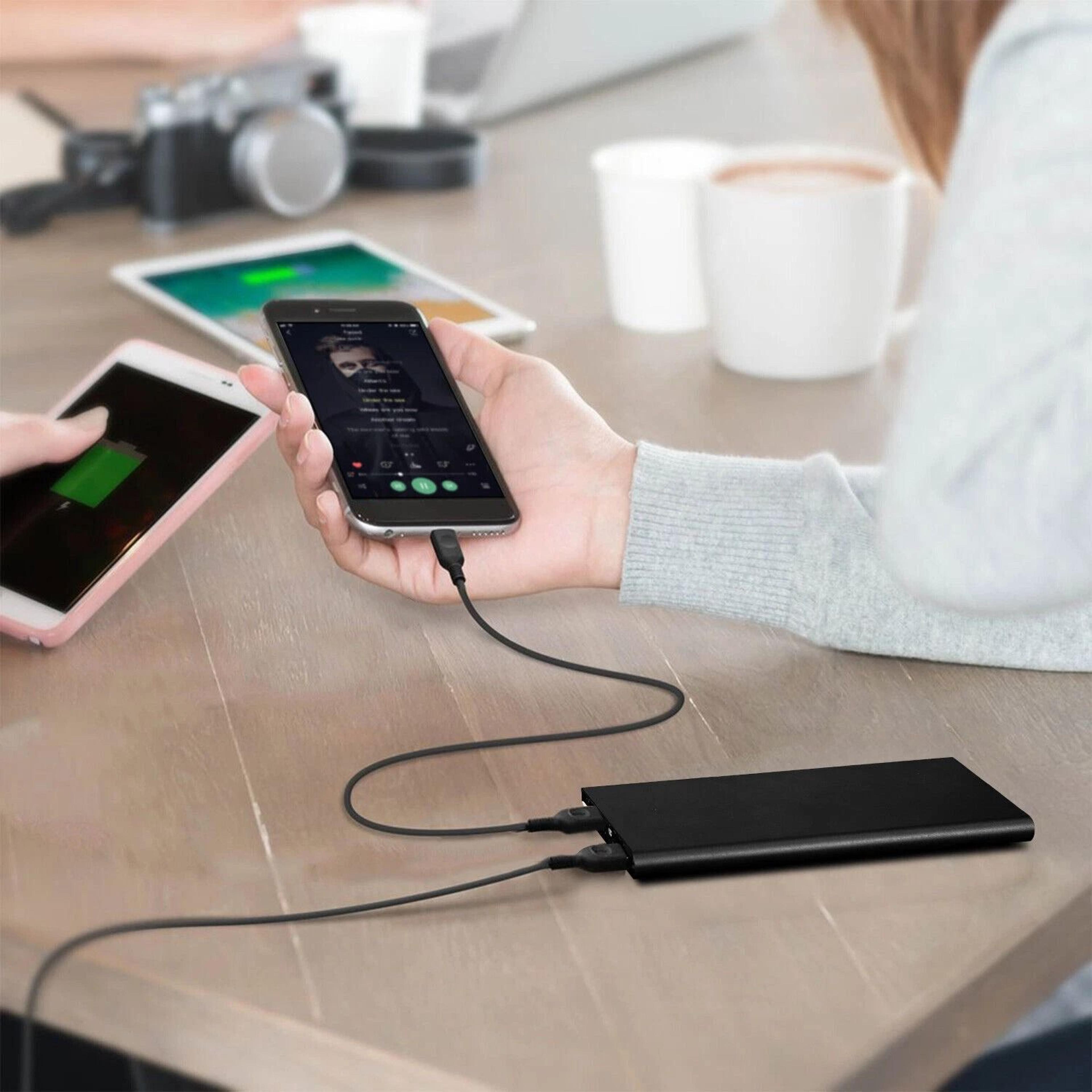 portable cellphone power bank for heated vest, jacket, coat blanket battery pack, long-lasting rechargeable power