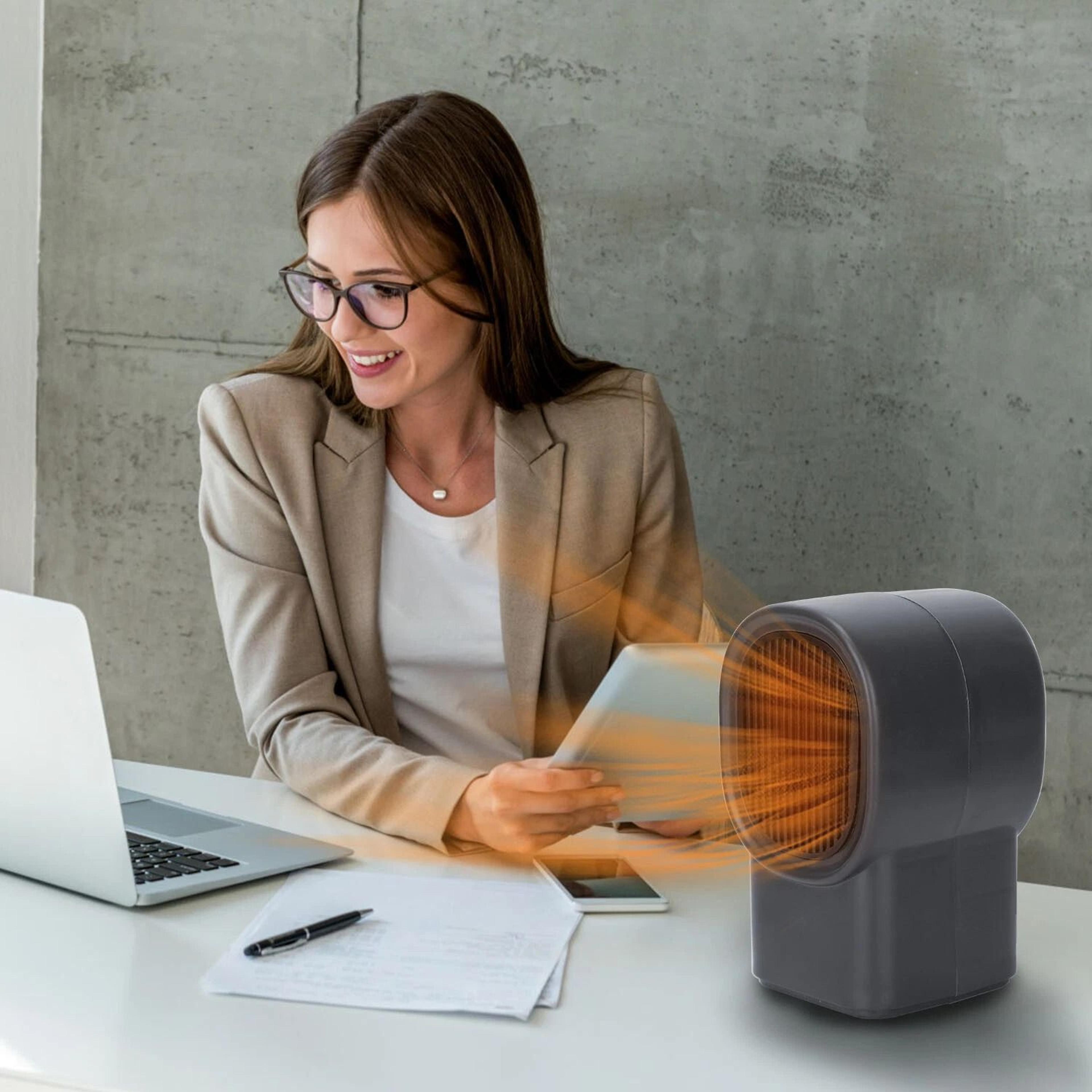electric space heater, small heater for home office, fast & powerful heat for comfort