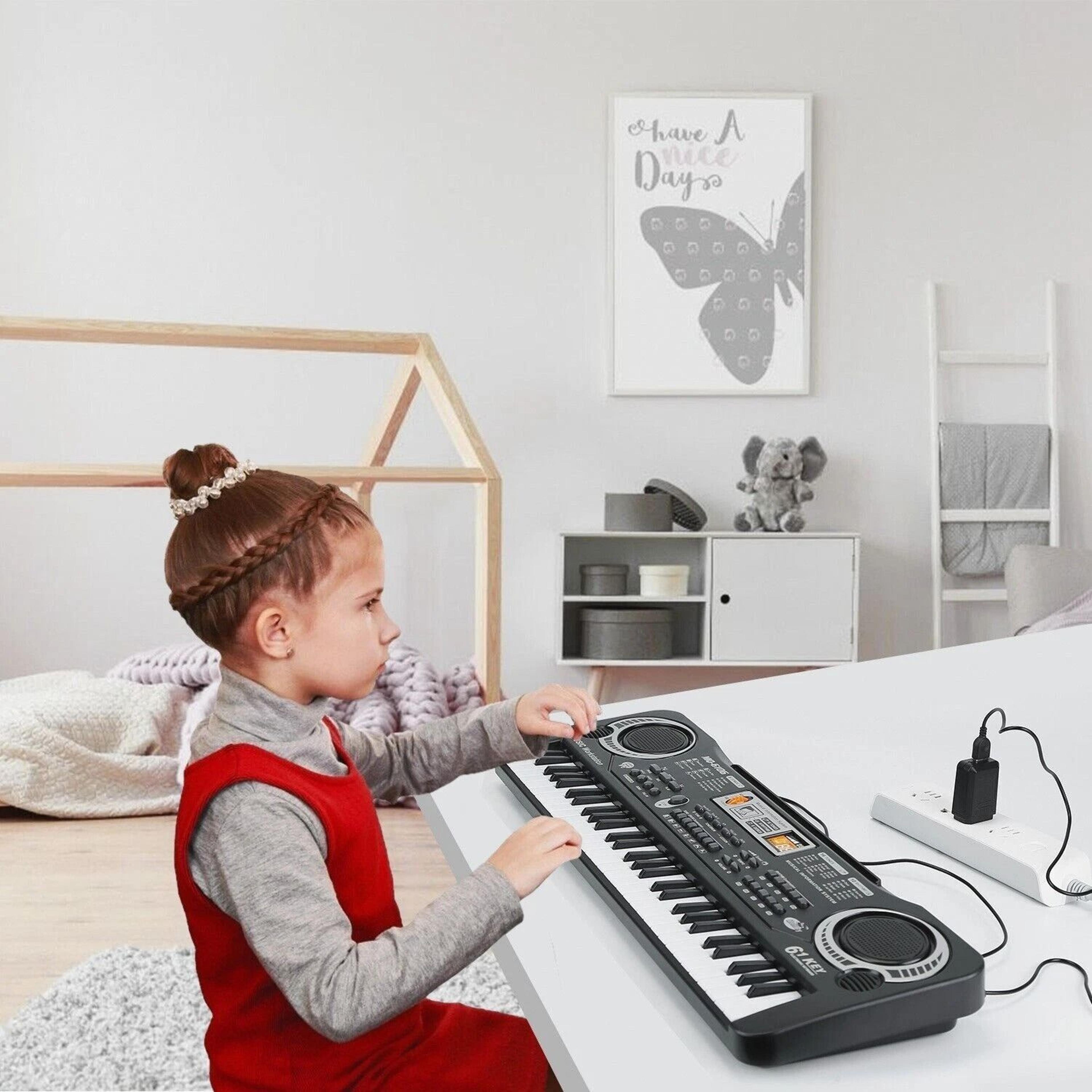 electric piano w/mic, digital music electronic keyboard for kids, christmas gift, fun musical toy for kids