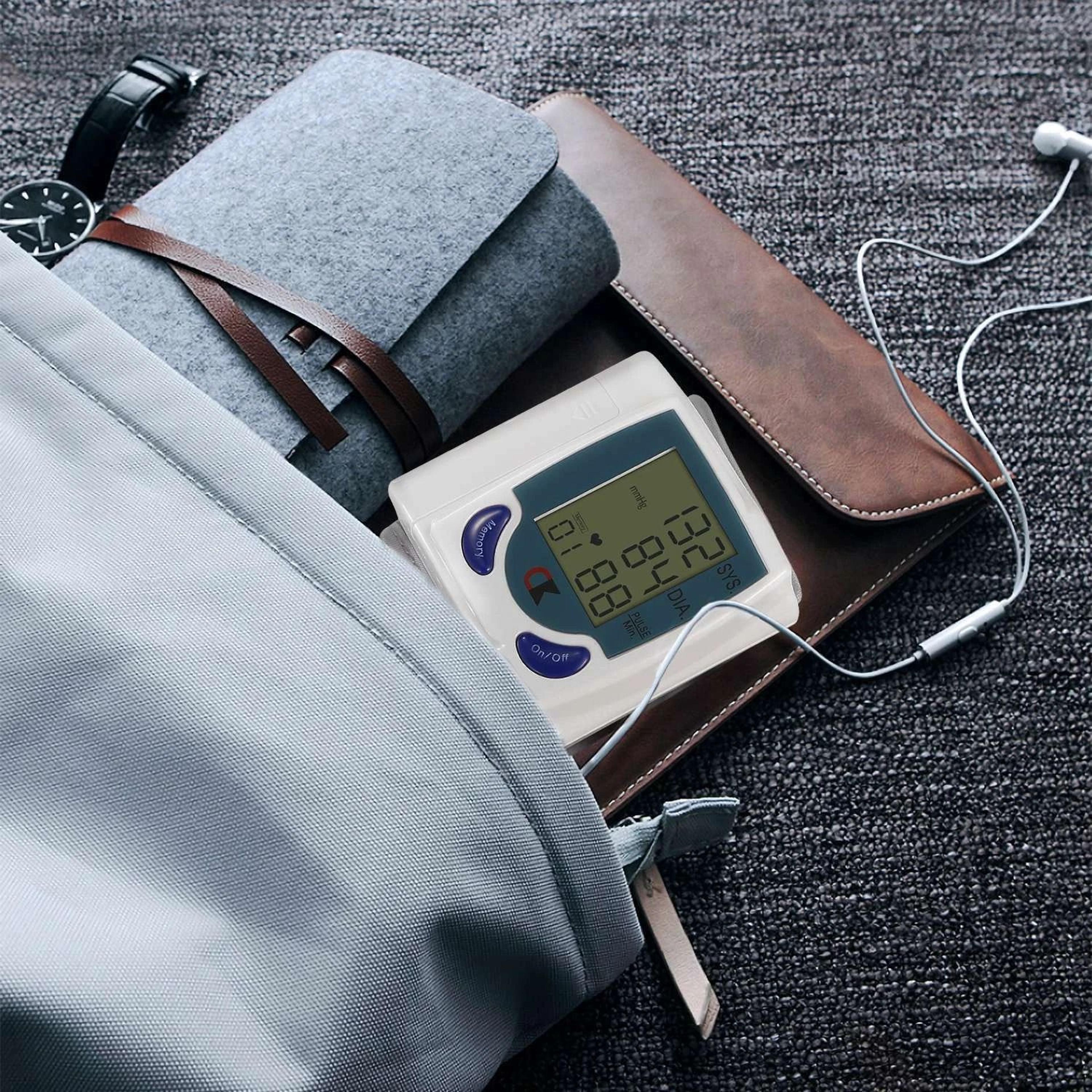 wrist bp cuff blood pressure monitor, portable heart rate check pulse machine, accurate readings