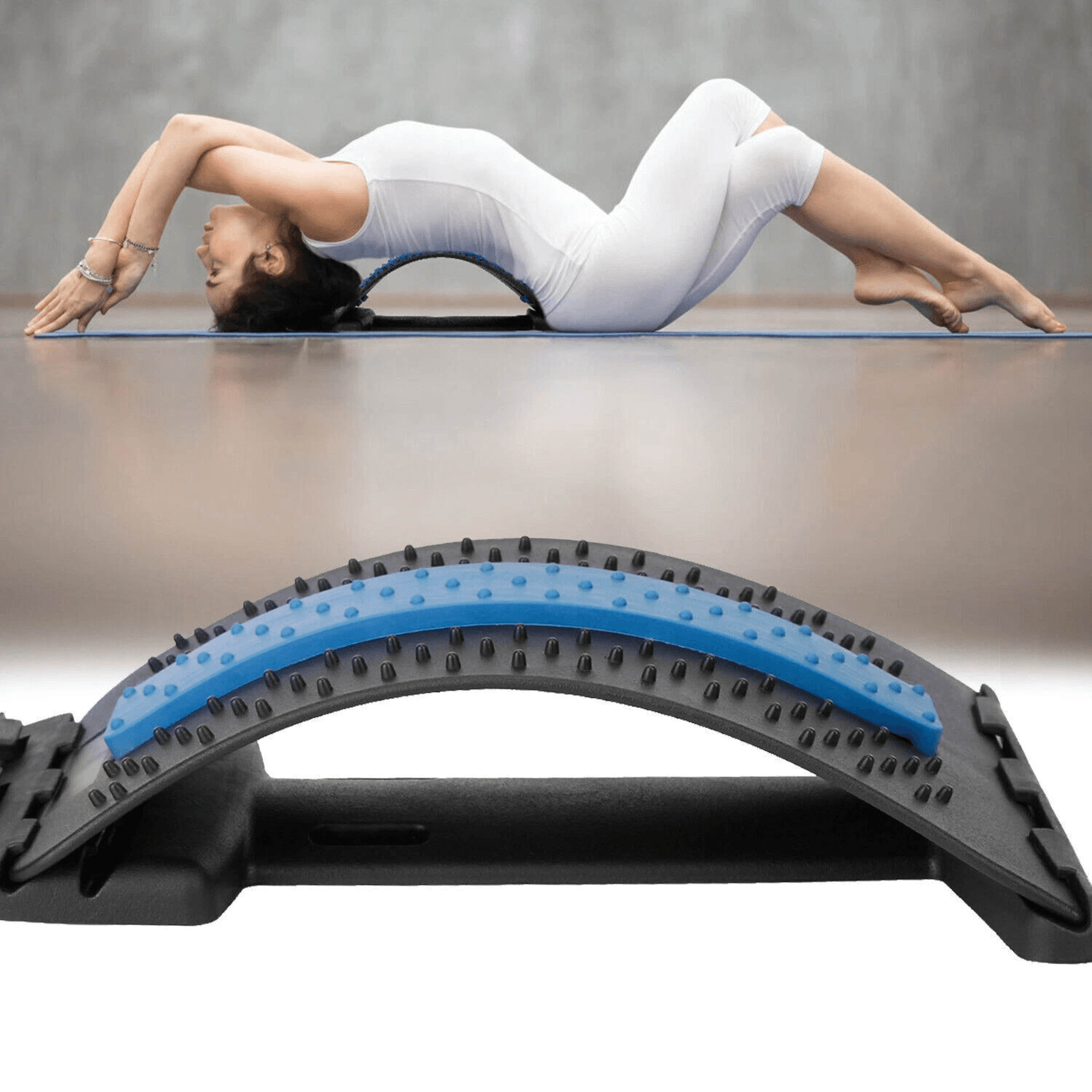 lumbar support massager, adjustable back stretcher extender, posture corrector for pain relief and comfort