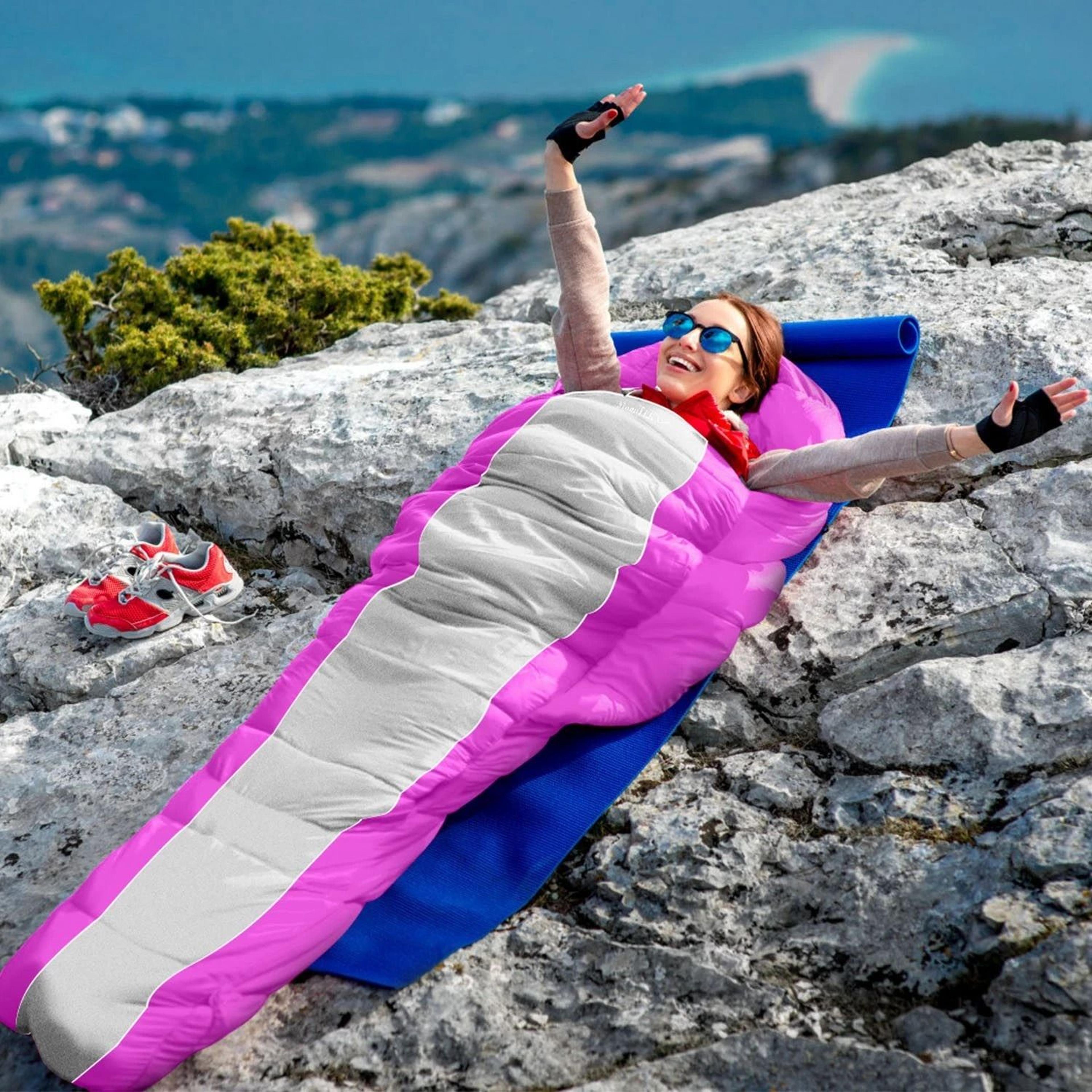 soft thick adult cold weather sleeping bag, water-resistant sleep bag