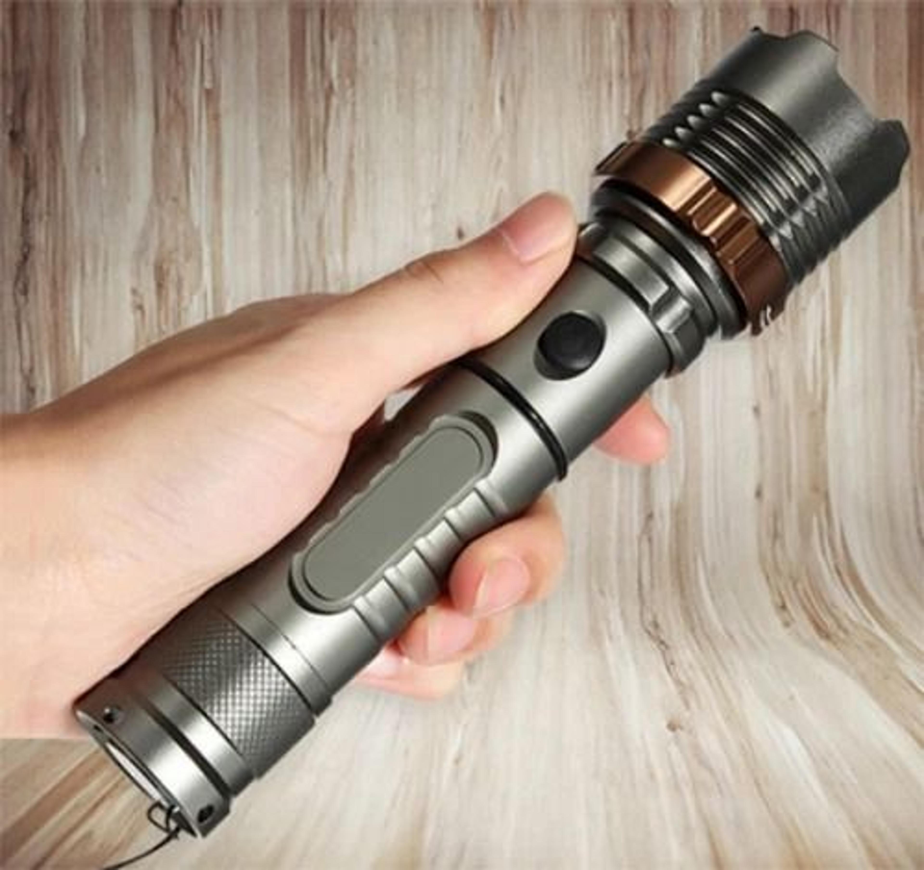 led flashlight tactical police torch very bright, rechargeable camping light for outdoor, hiking, emergency use