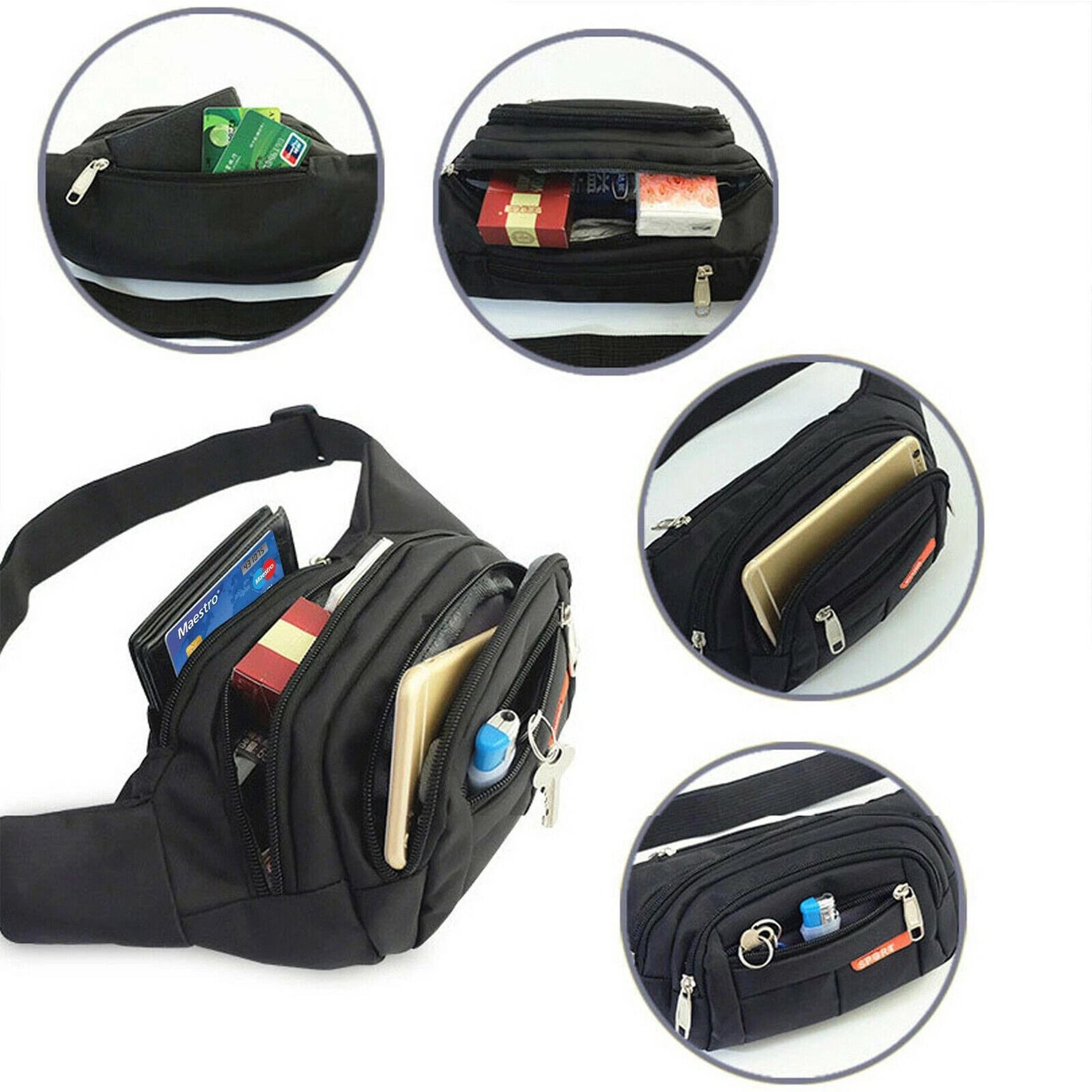 waterproof running jogging belt pouch, waist bum bag zip fanny pack, sport workout running accessory