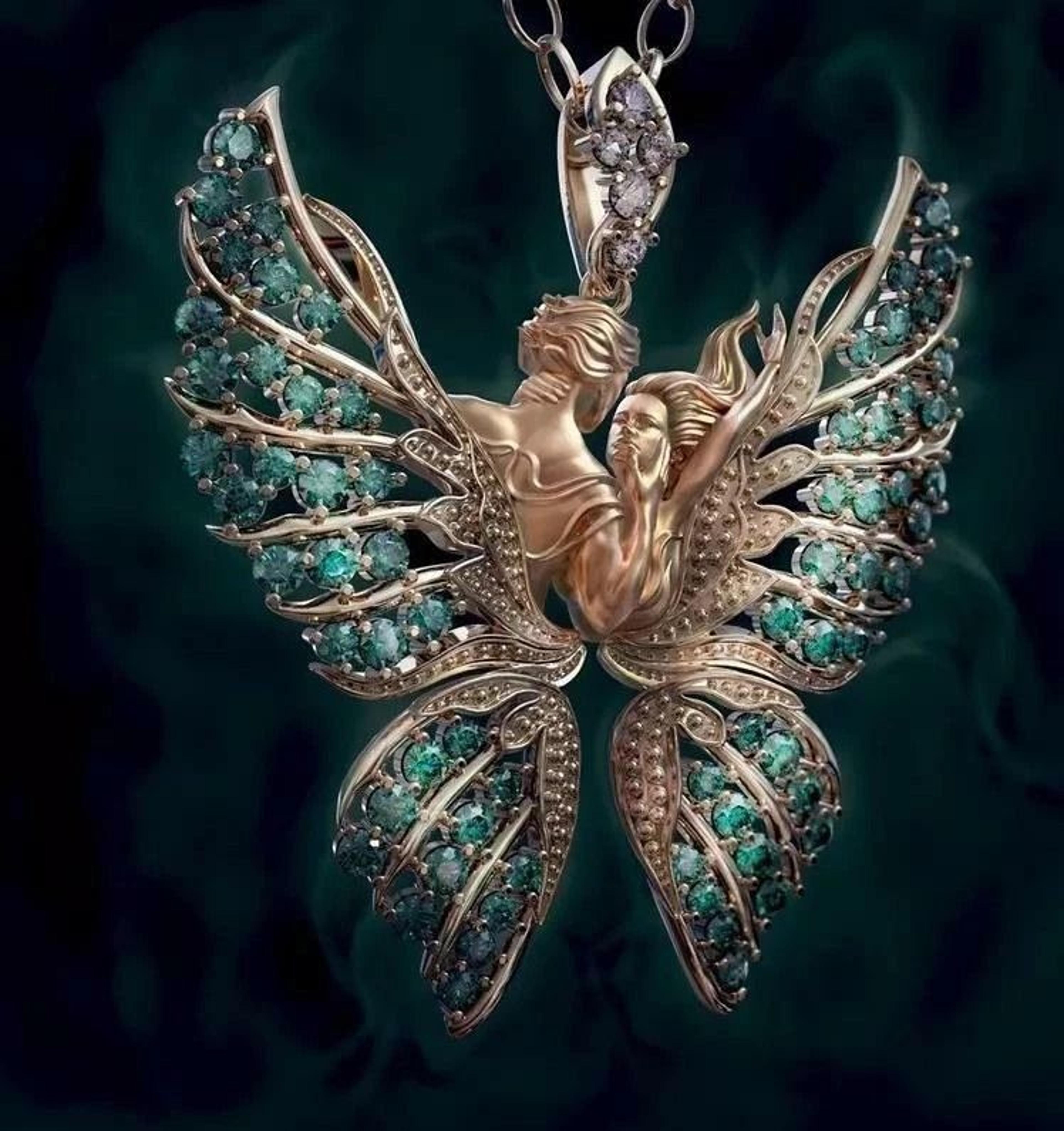 fashion crystal angel wings necklace, butterfly pendant, faith and love jewelry for women