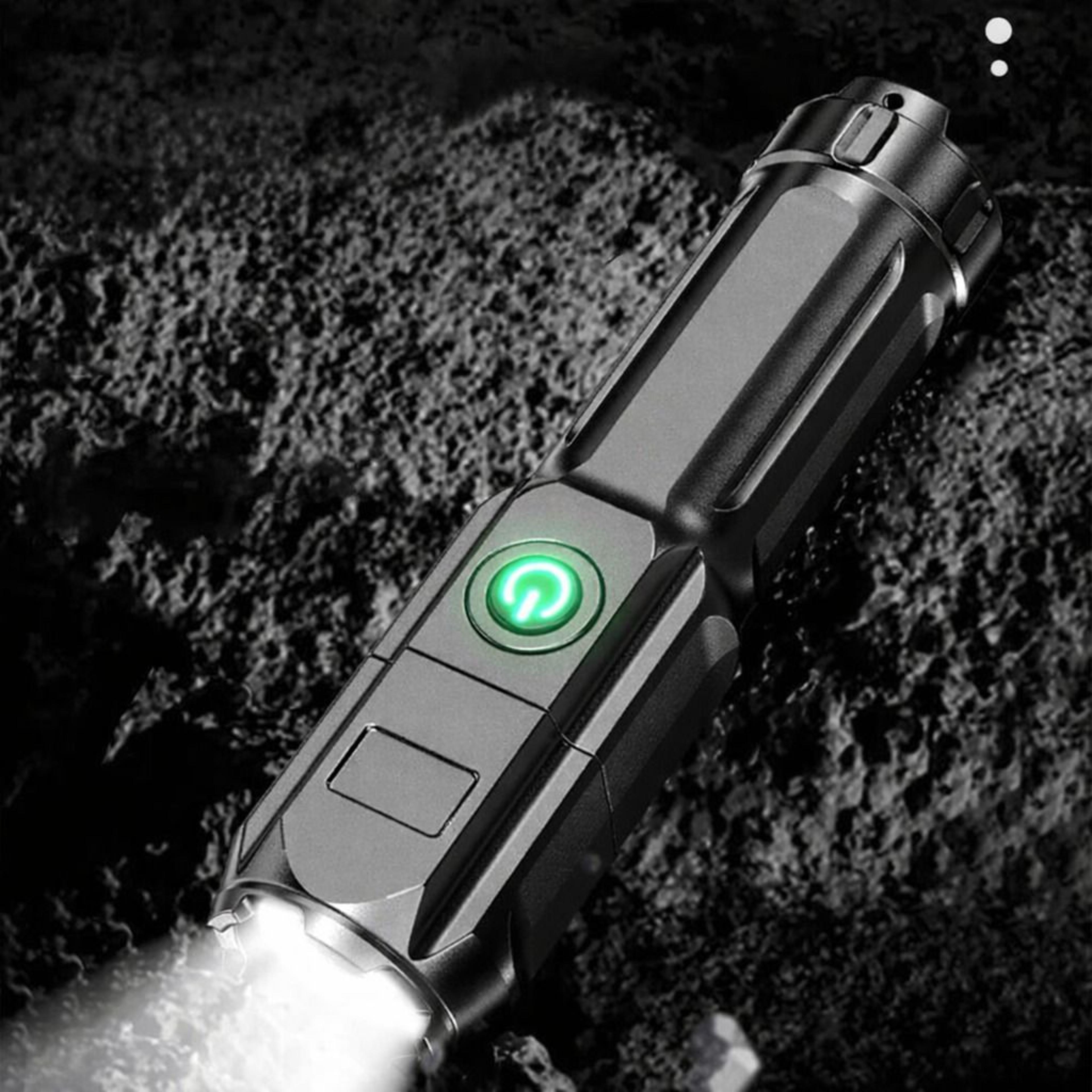 tactical police super bright torch, rechargeable led flashlight, zoomable 3 modes, waterproof, compact design