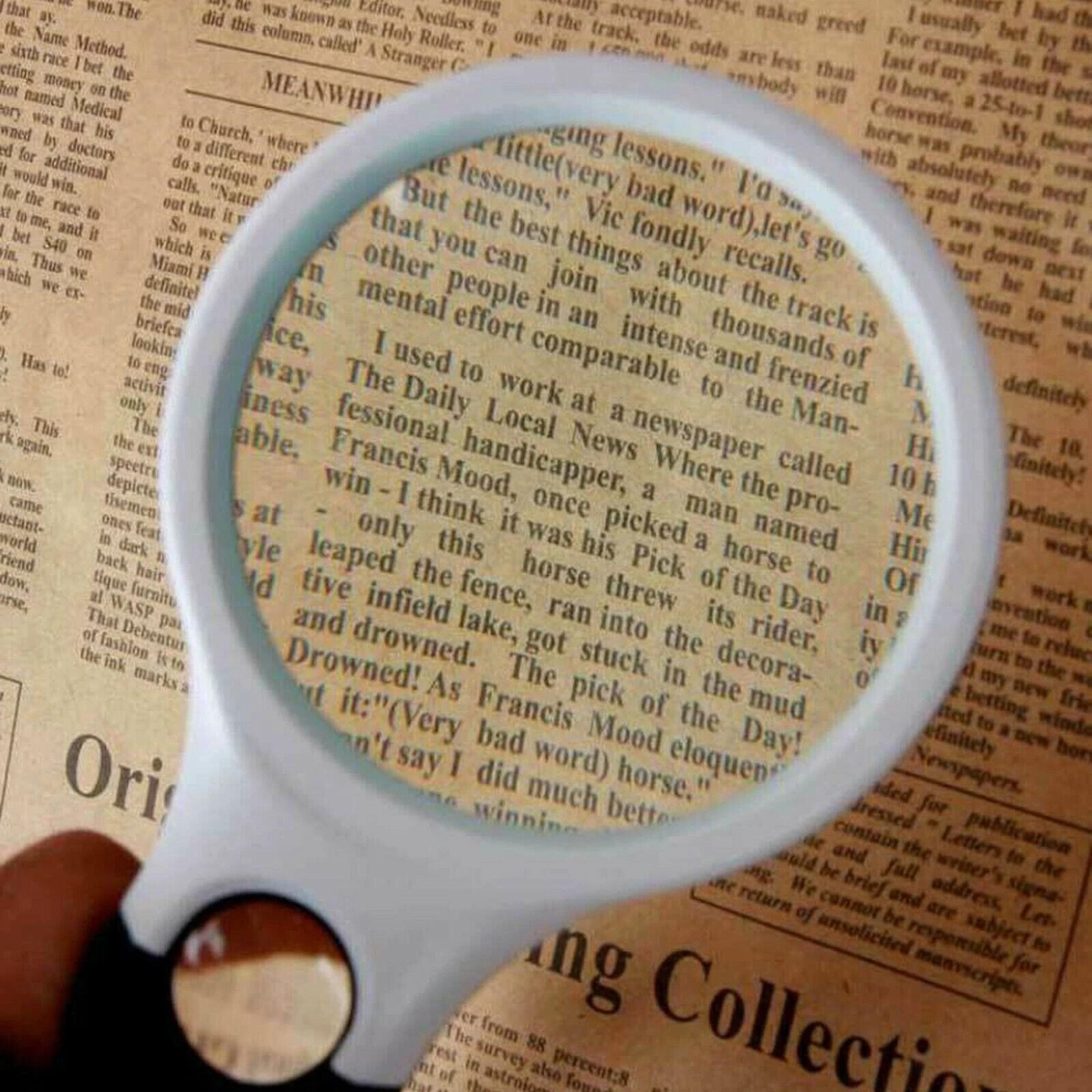handheld magnifier 45x, led light reading lens, jewelry loupe, magnifying glass for detailed viewing