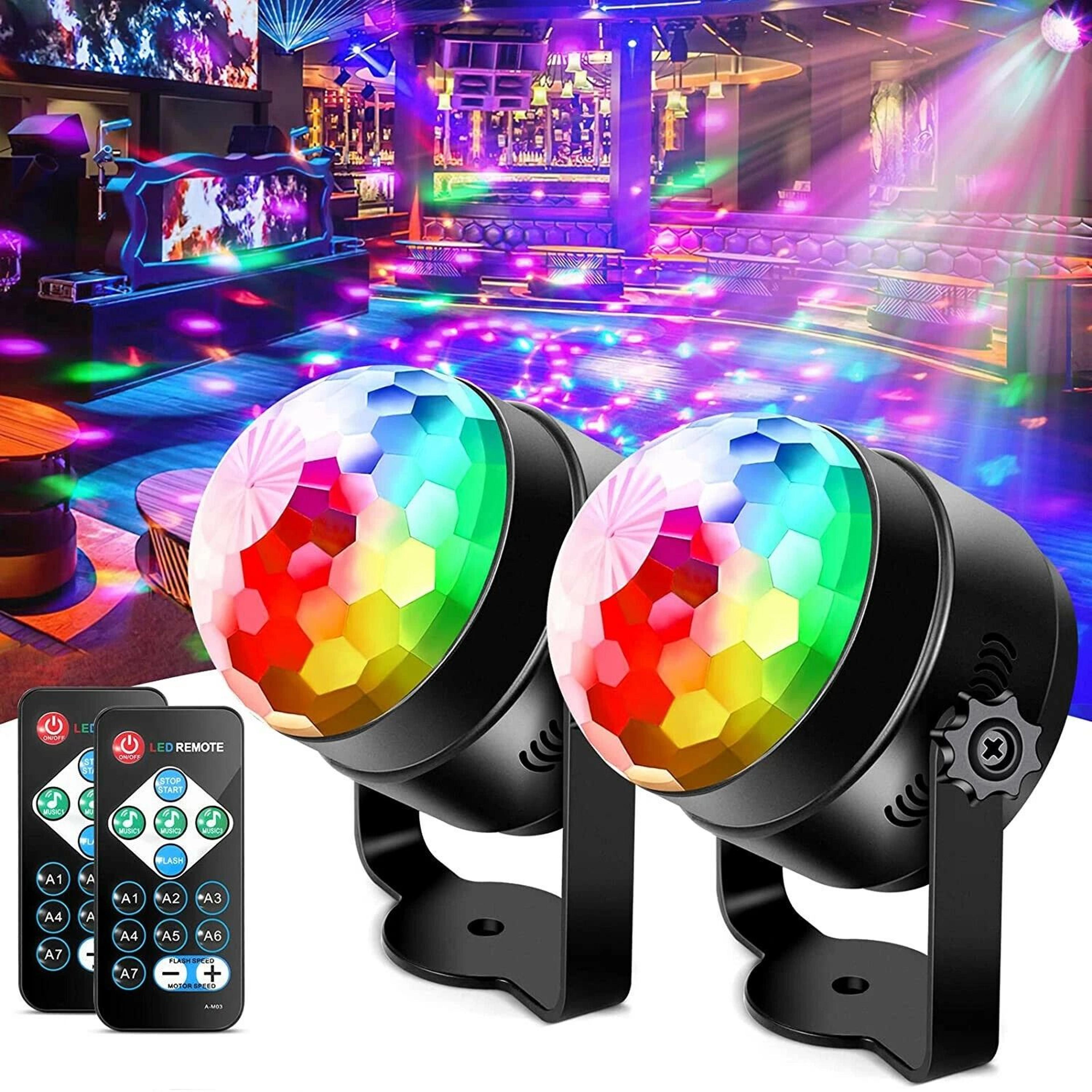 strobe led dj ball, disco party lights, sound activated bulb, colorful dance lamp decor for parties and events