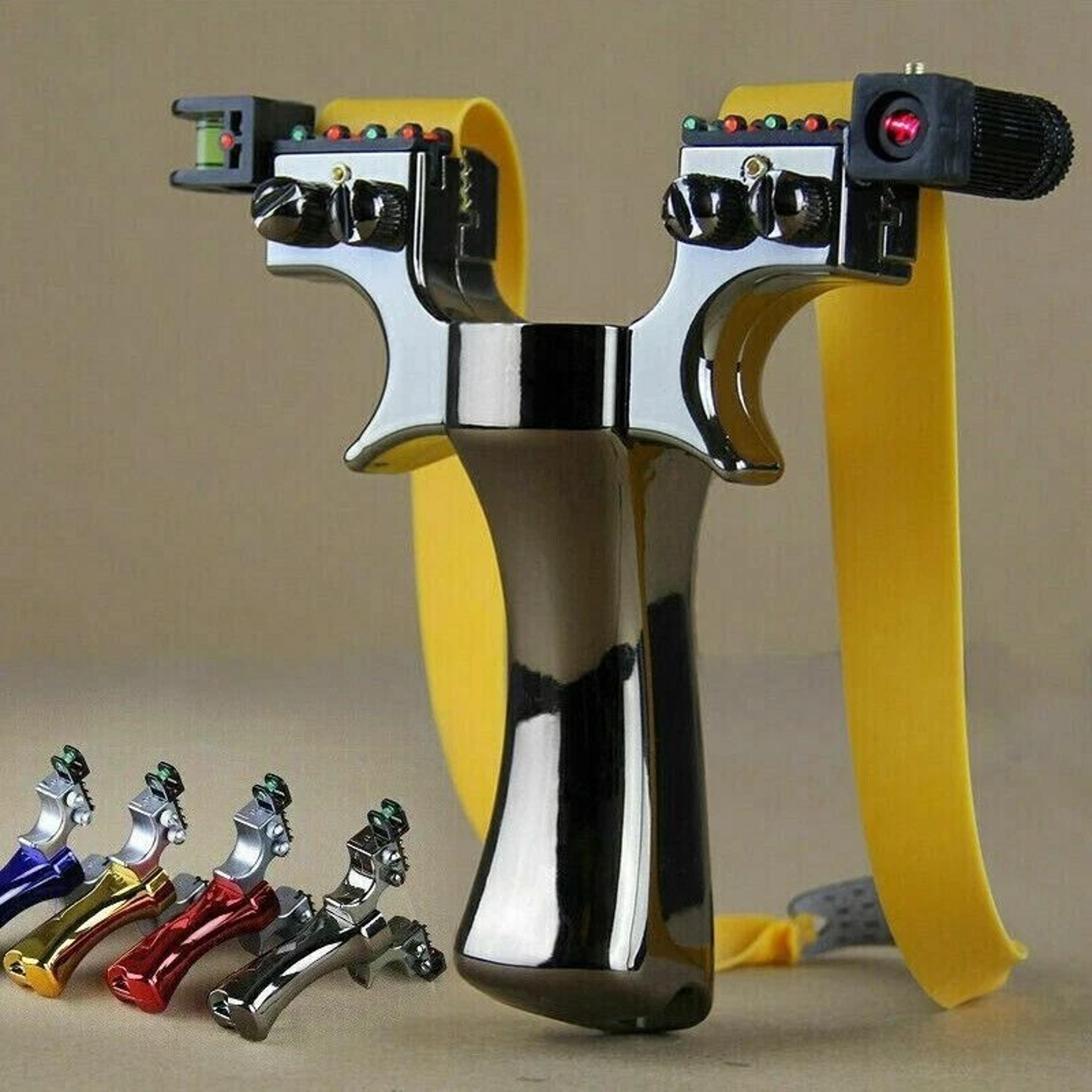 professional laser catapult slingshot with rubber aim target for hunting - high precision tool