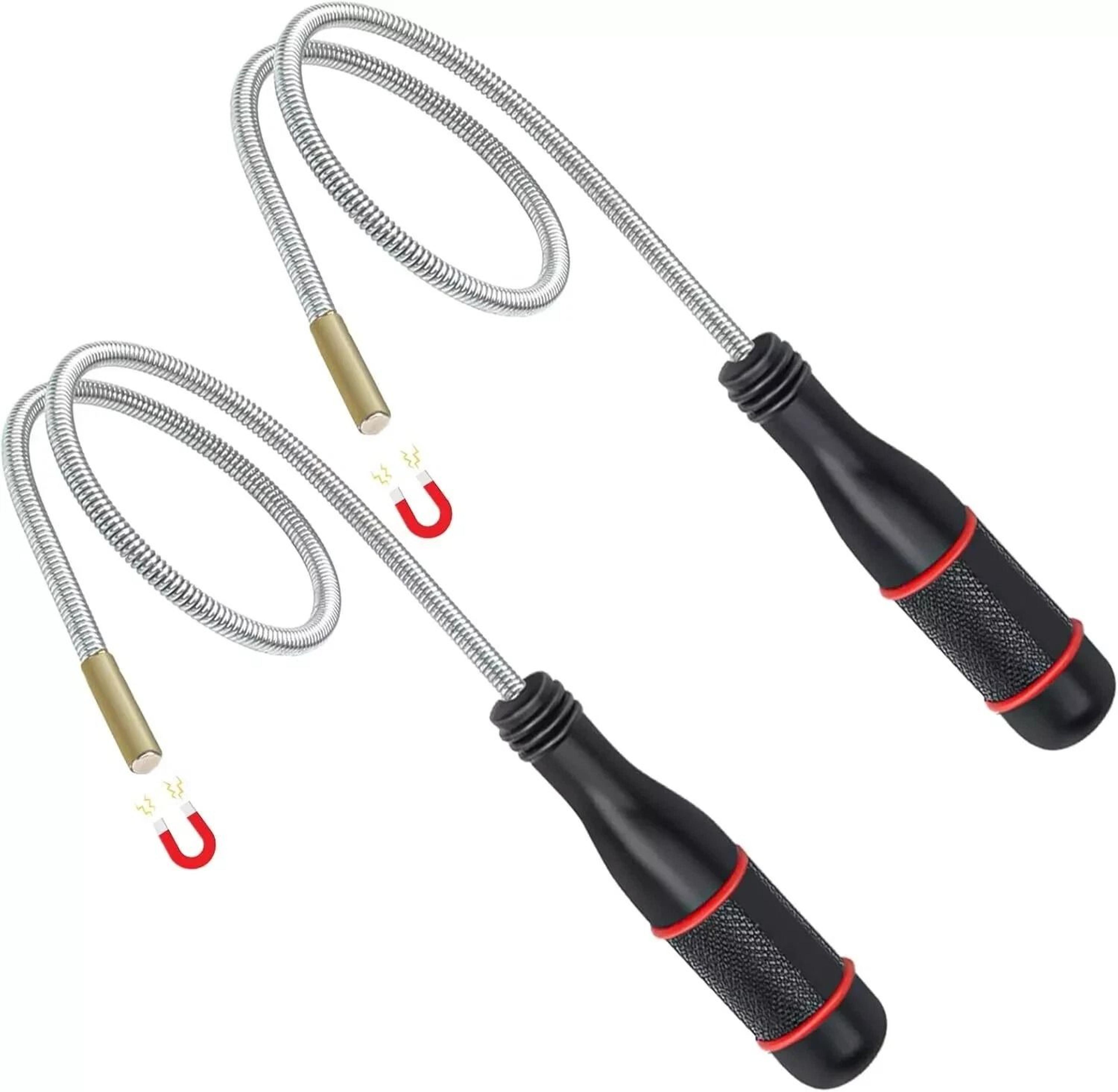 flexible grabber stick, magnetic telescoping pickup rod tool, inspection sweeper for tight spaces