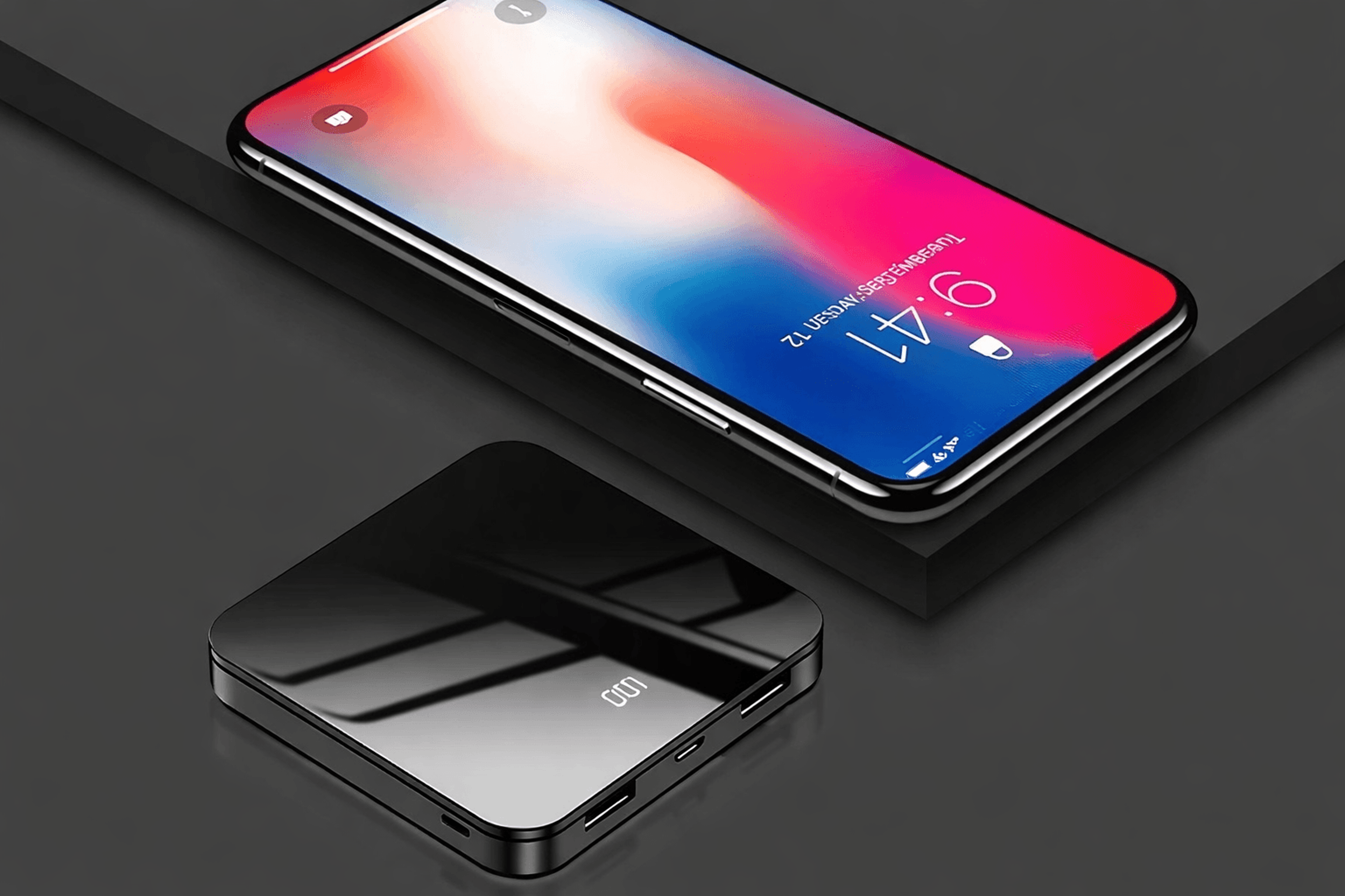 ultrathin dual usb portable power bank, external battery charger, ideal for fast charging devices