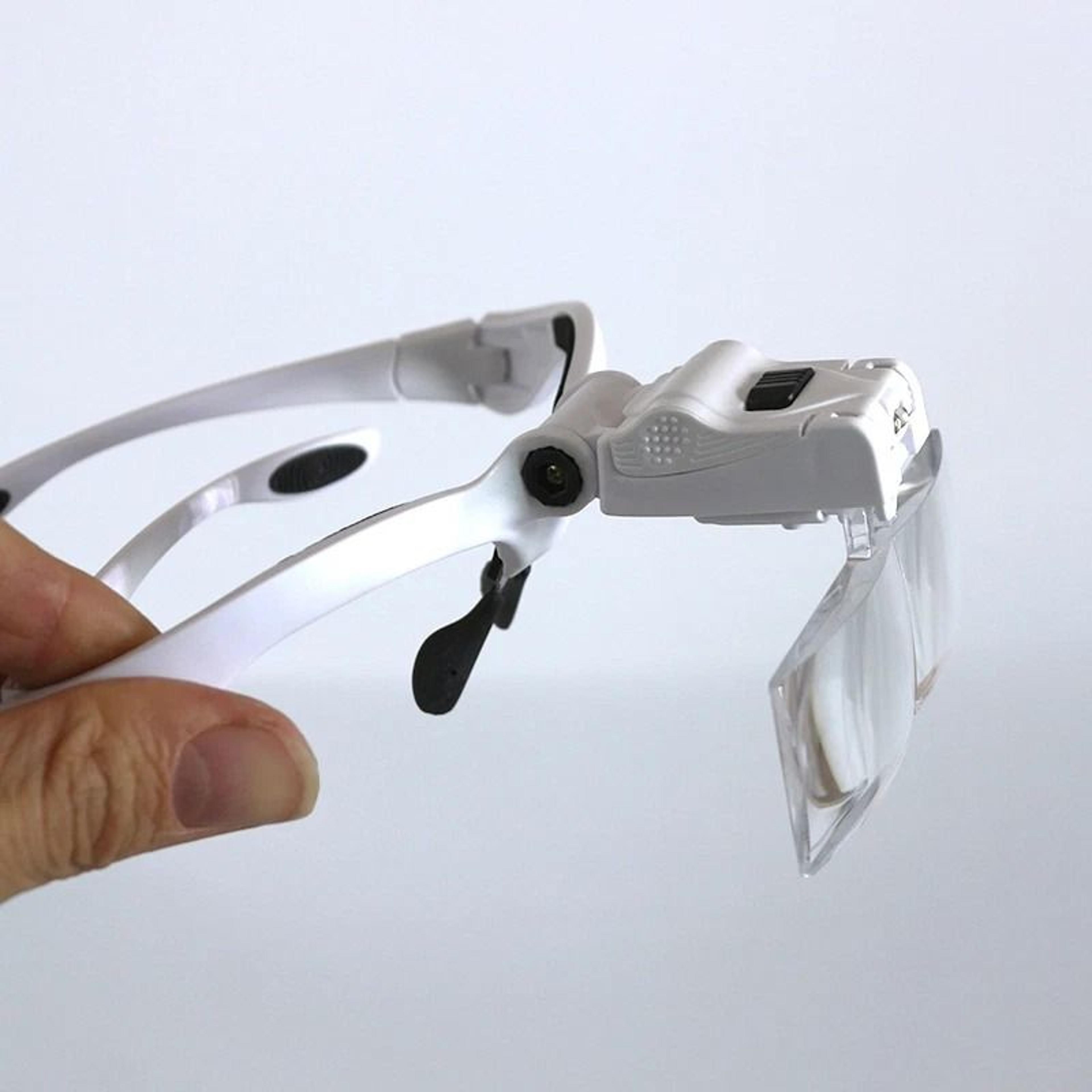 magnifying glasses loupe, led jewelers head headband illuminated visor for clear, detailed work