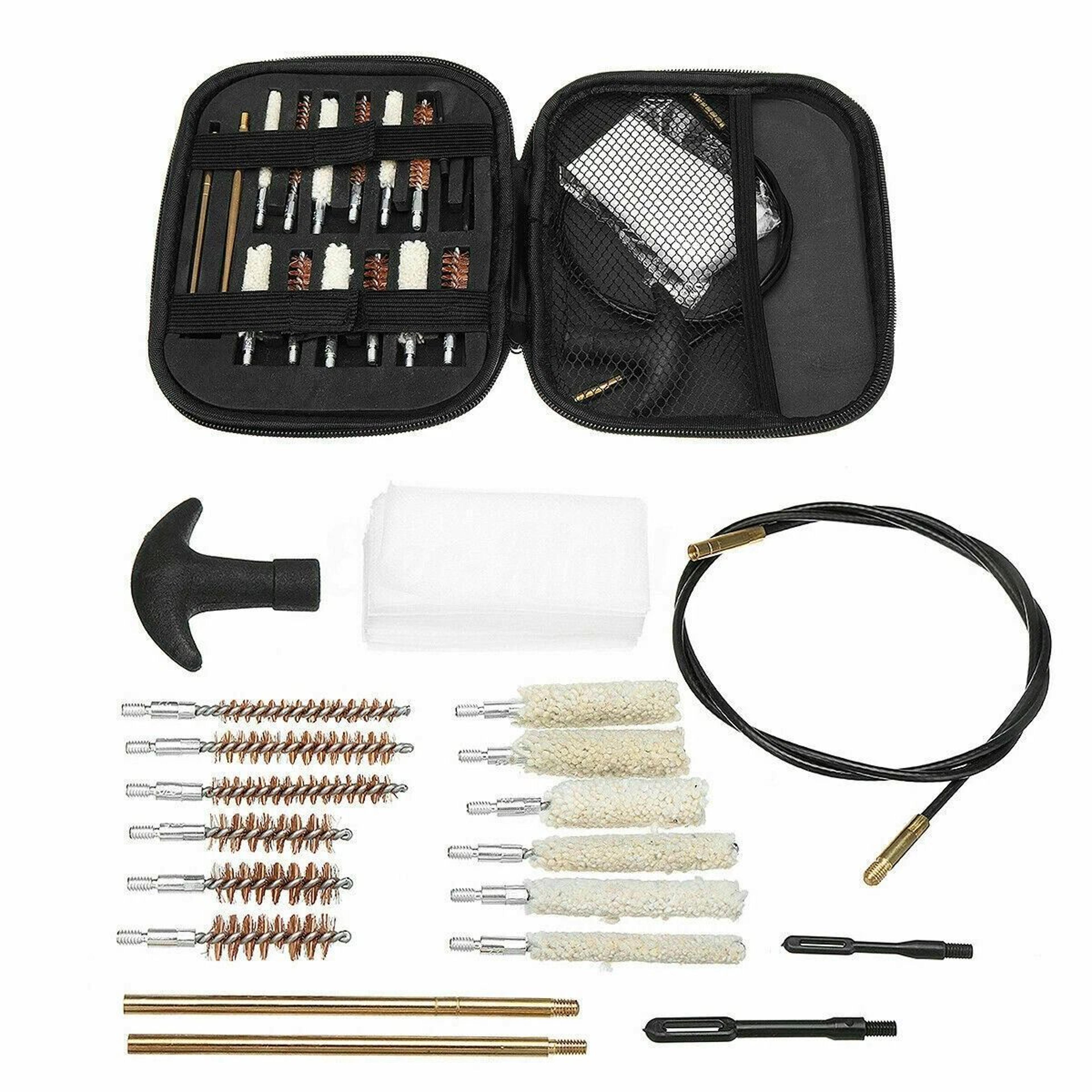 gun cleaning kit for rifle, pistol & shotgun, universal firearm brush cleaner set