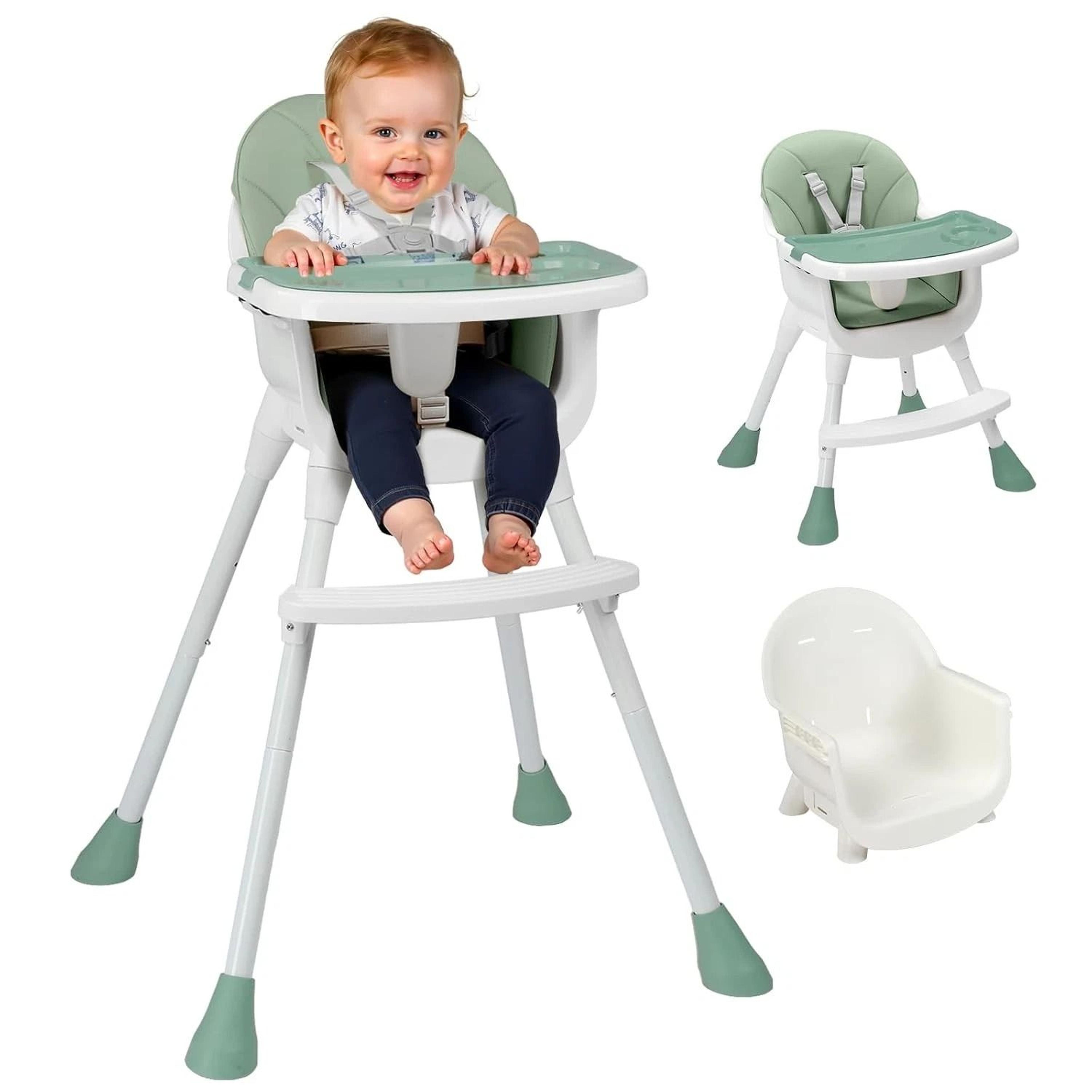 adjustable highchair for babies with safety harness and footrest, comfortable baby high chair