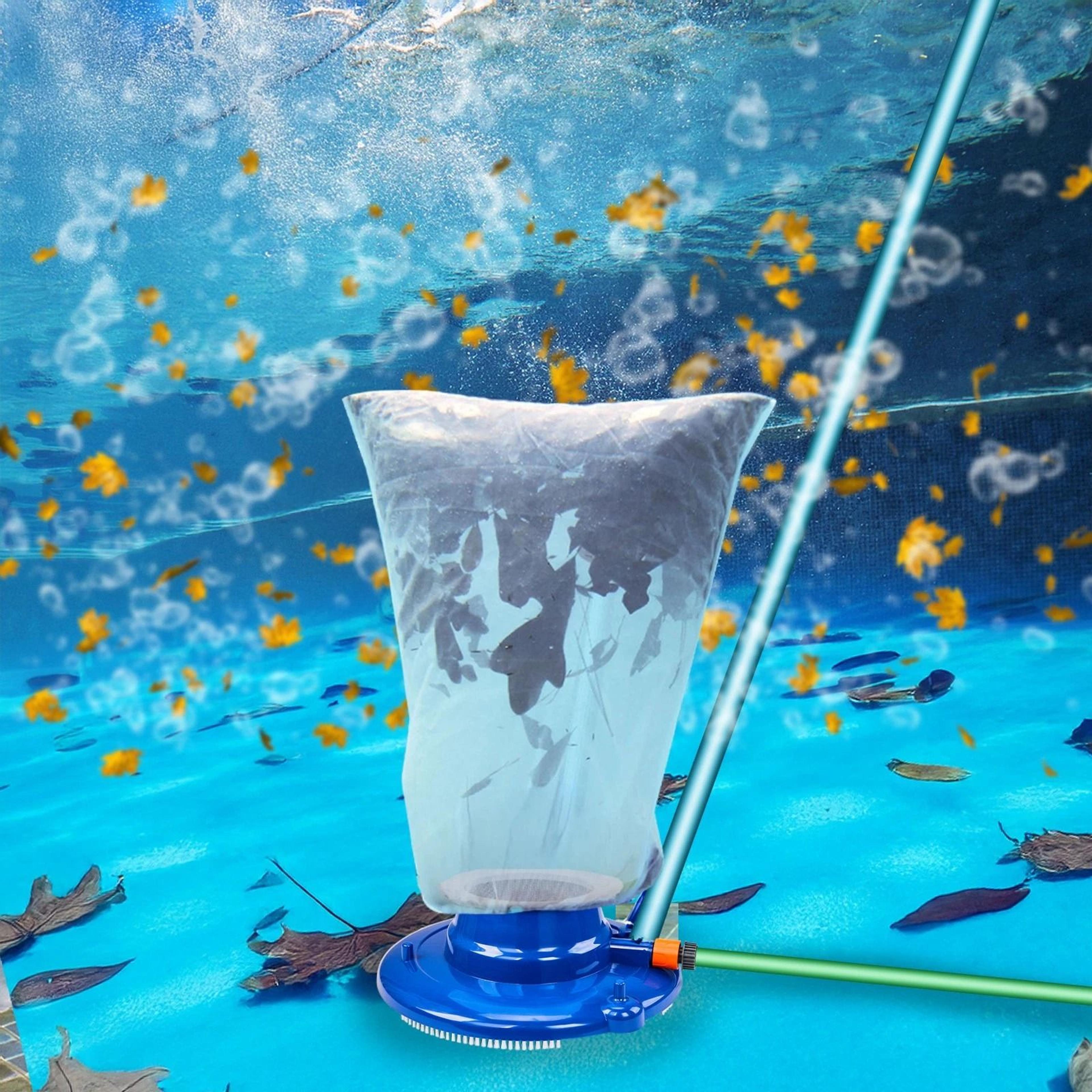 portable handheld vacuum swimming pool cleaner, inground round shape for outdoor pools, effortless cleaning