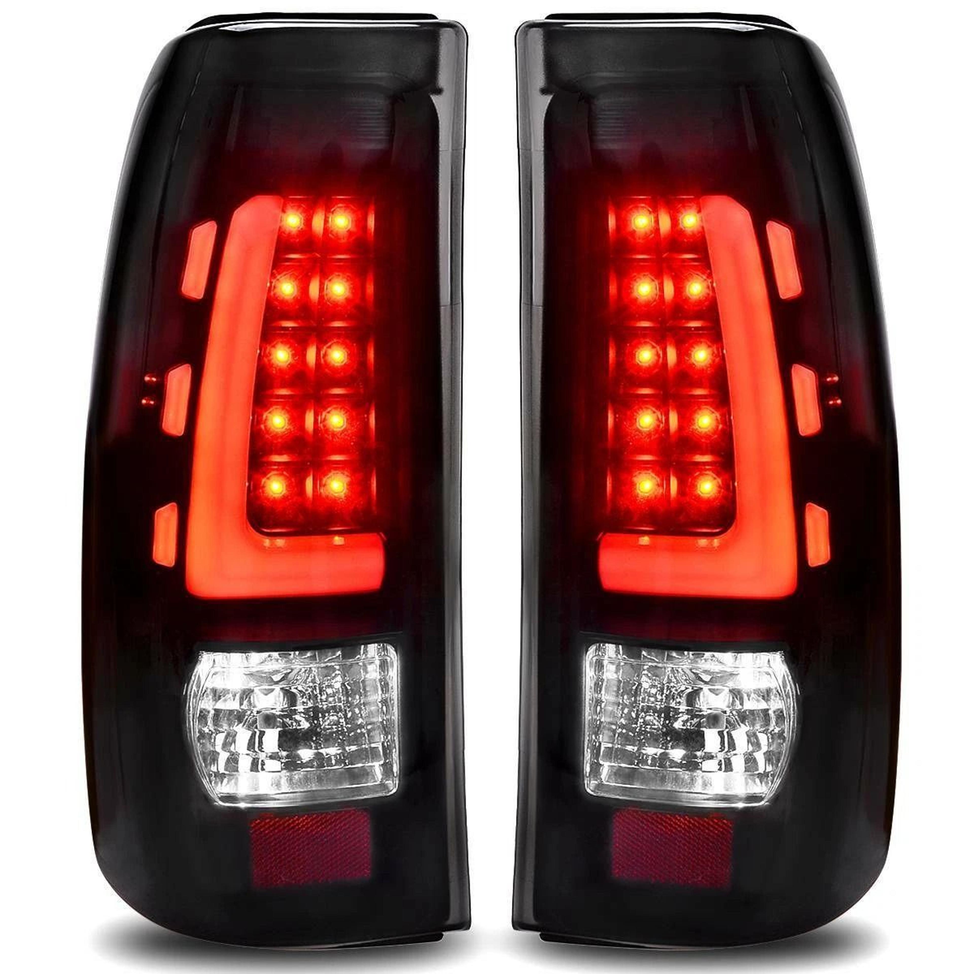 smoke black led tail lights for silverado, sierra, rear lamp upgrade