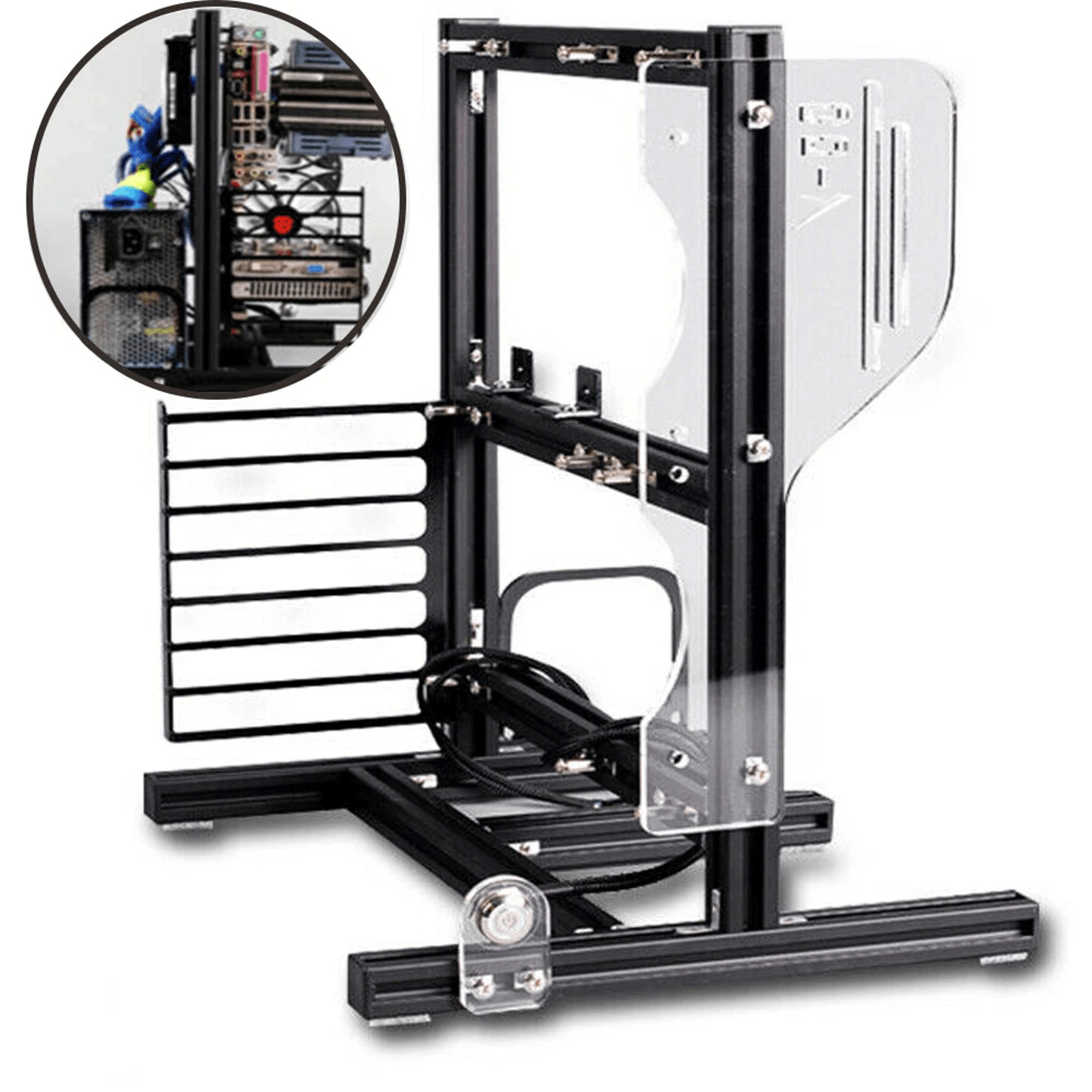 atx test bench, open frame computer case for itx, matx & atx systems