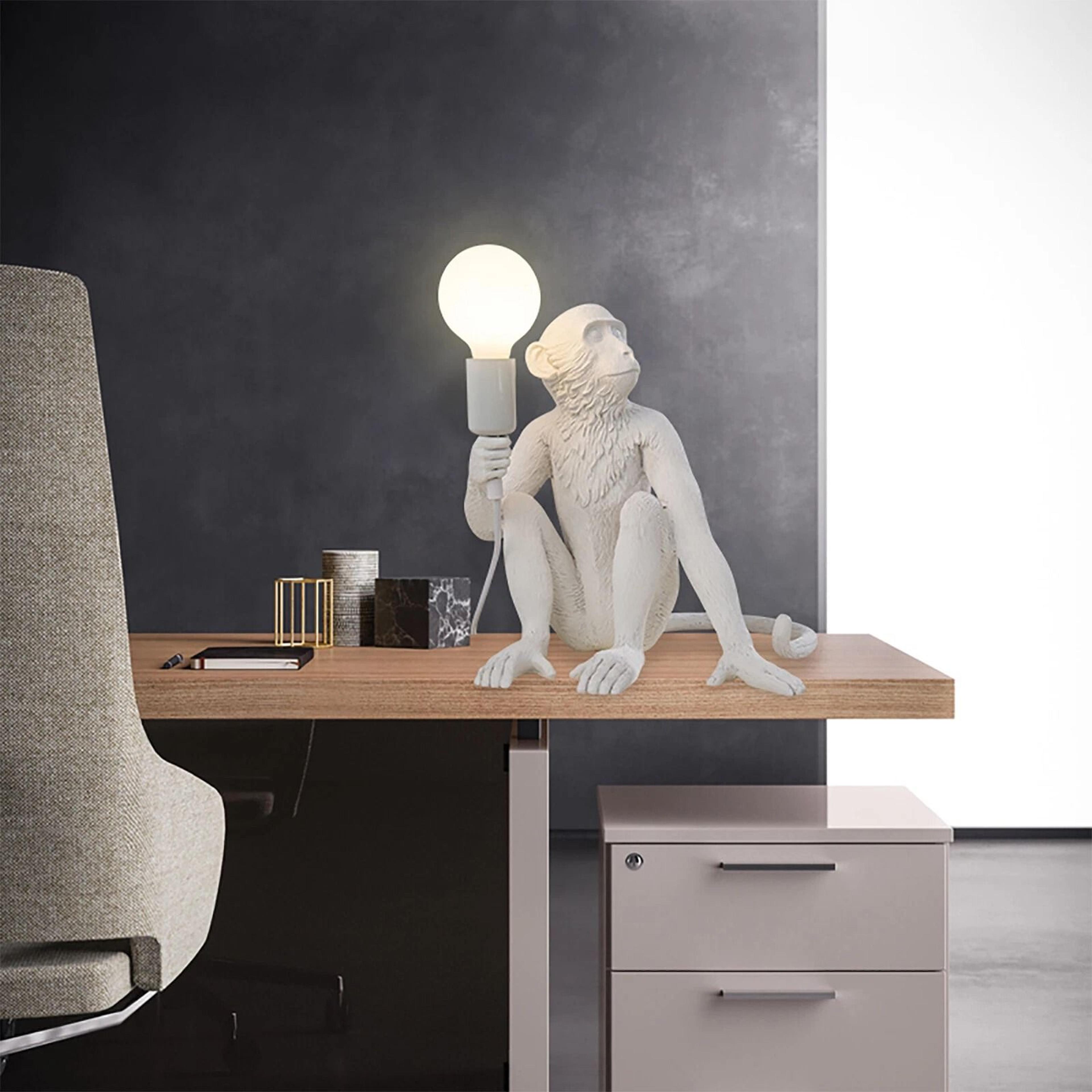 resin monkey lamp, monkey table lamp, bedroom bedside reading lamp new