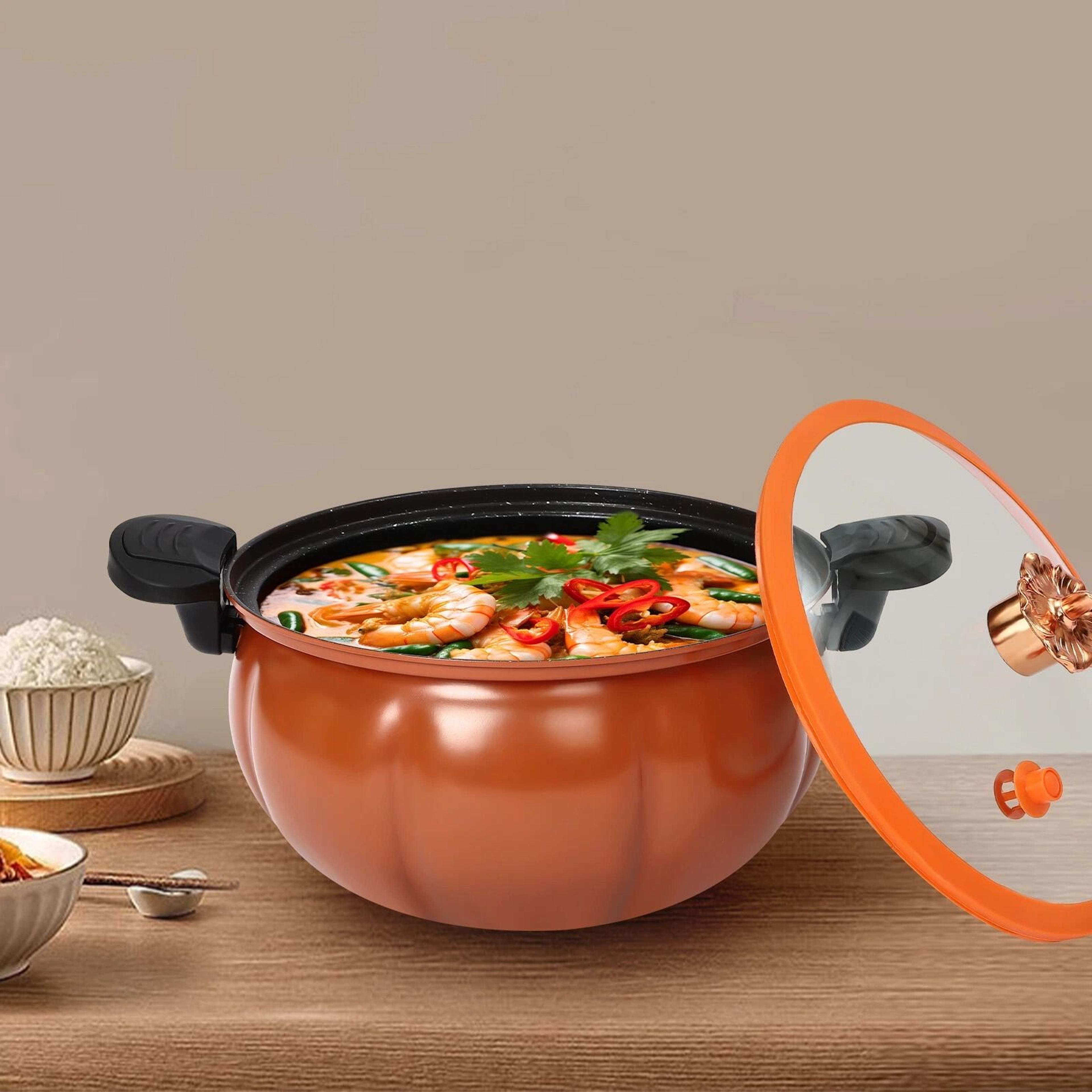 micro pressure cooking pot, pumpkin shape micro pressure cooker