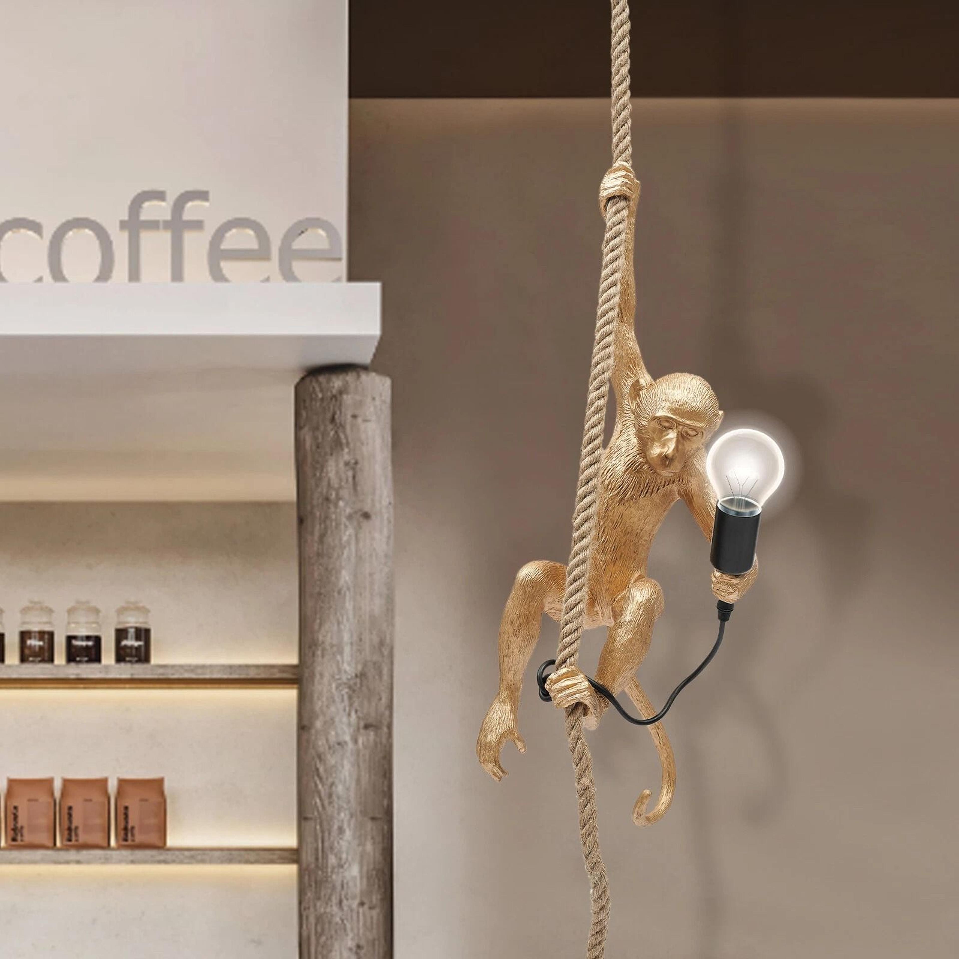 led monkey chandelier ceiling lamp, unique pendent lamp, home decor
