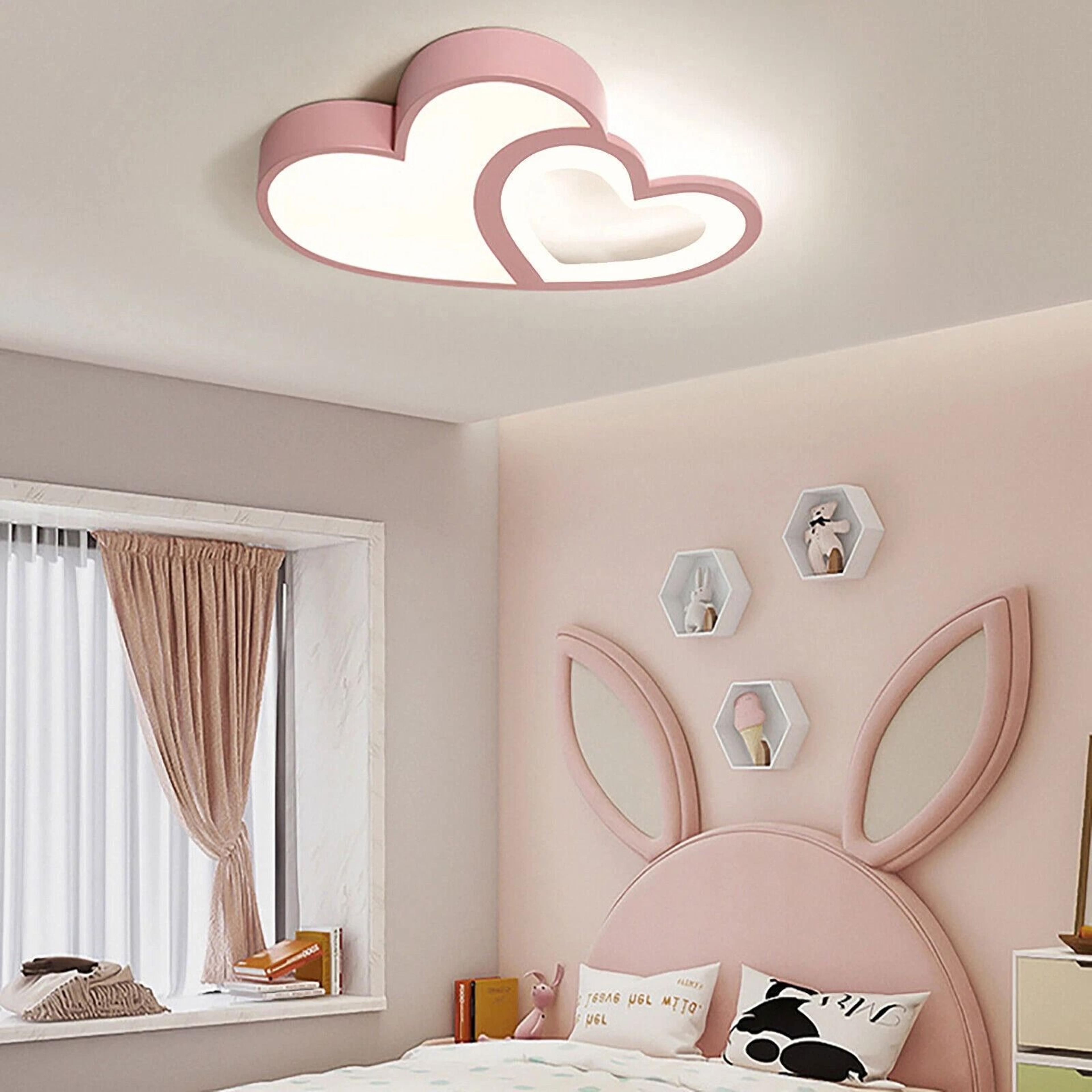 flush mount pendant lamp, modern heart shape led ceiling light chandelier fixture