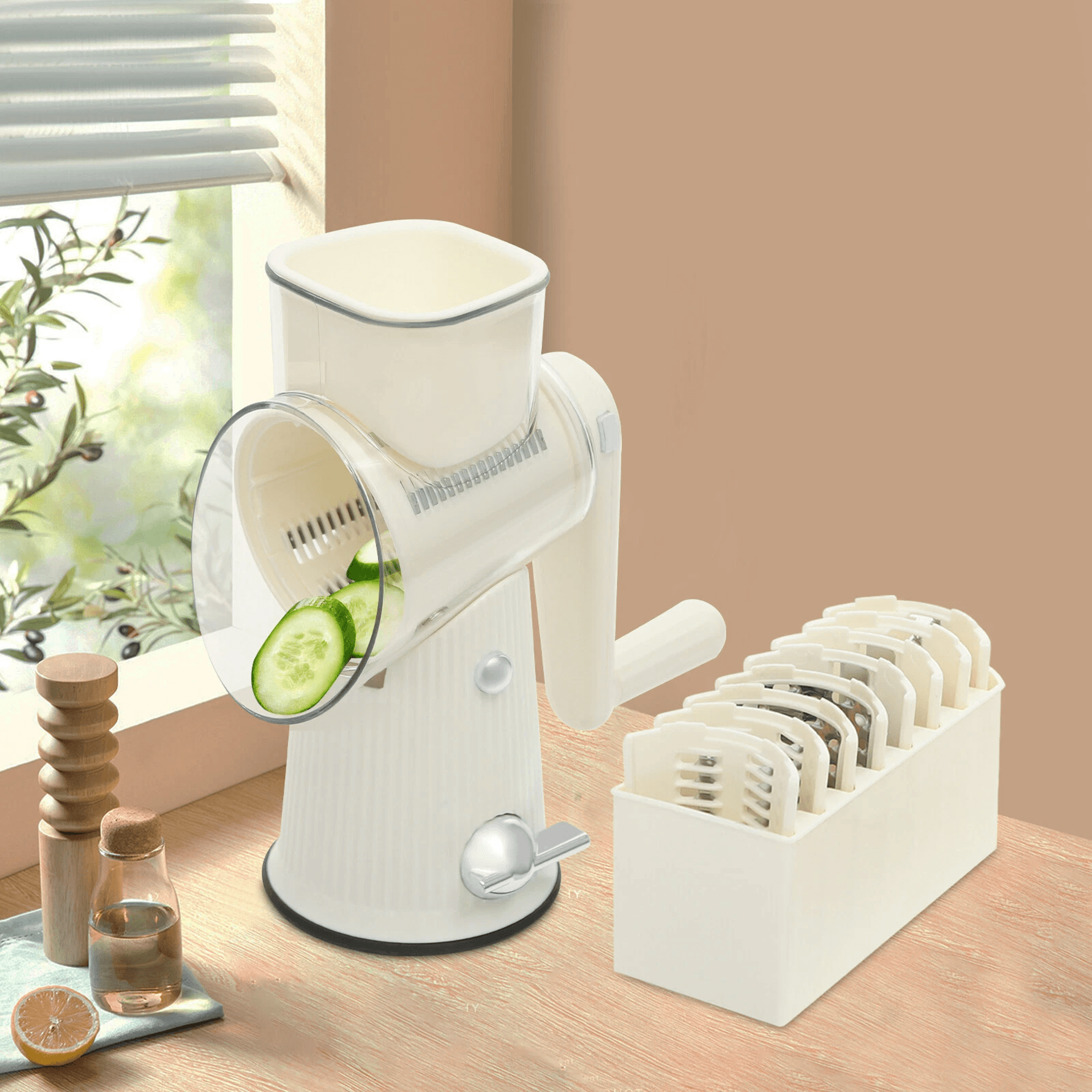 5 in 1 gourmet cheese grater, fast salad vegetable cutter for easy prep