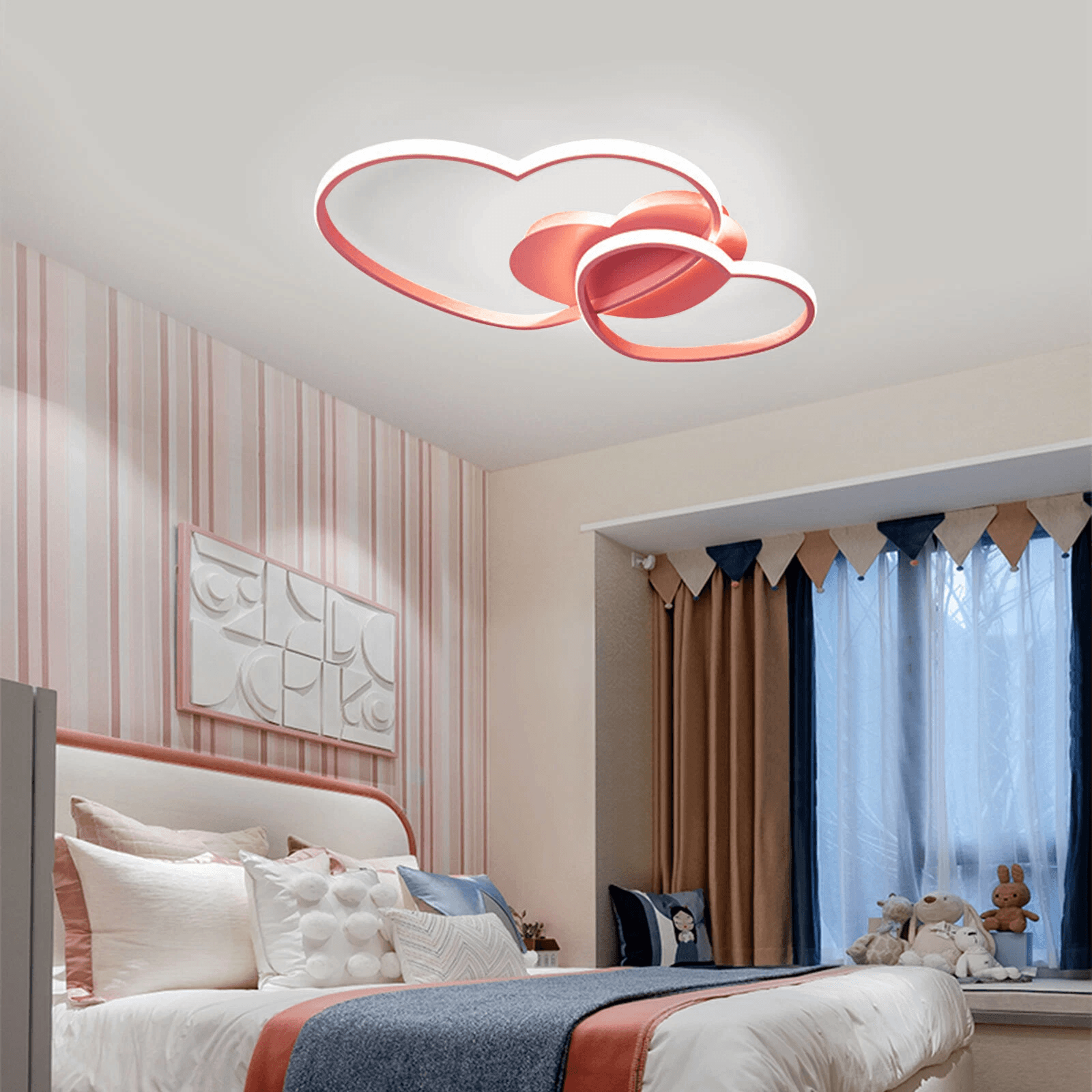 romantic heart shape chandelier, modern led ceiling light, girls room lamp