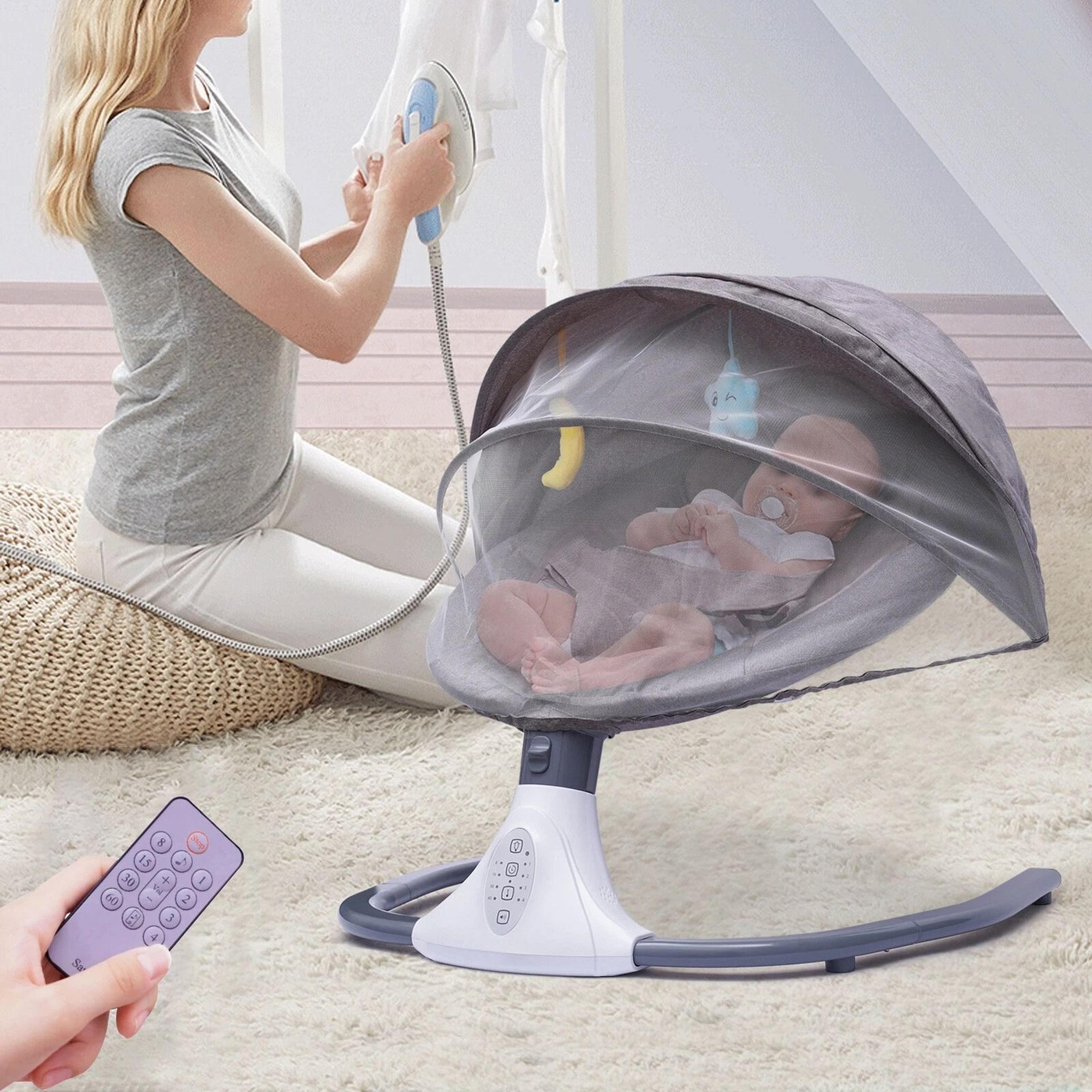 bluetooth music cradle rocker, electric baby bouncer swing chair for infants