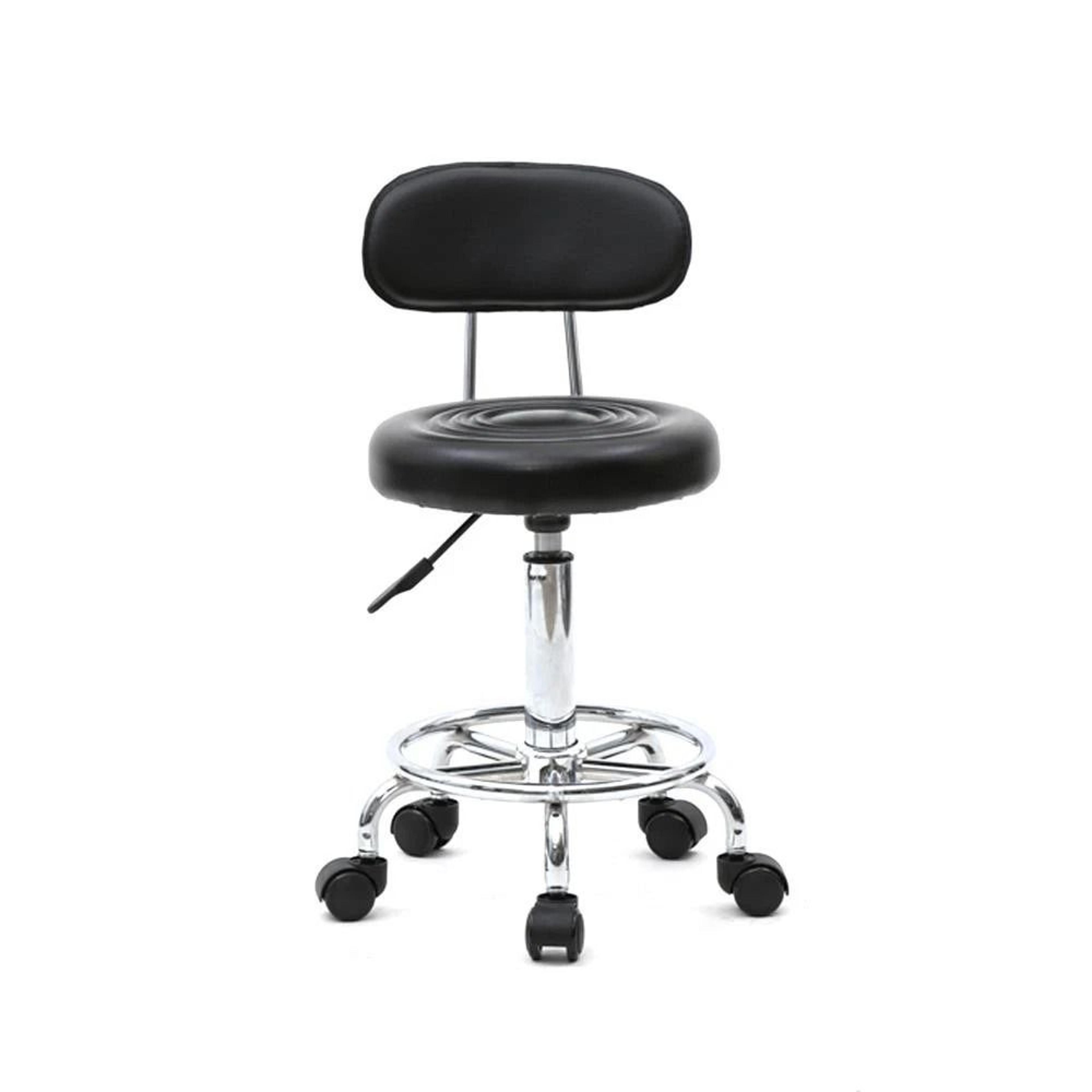 swivel salon stool chair with adjustable hydraulic, backrest, and rolling wheels