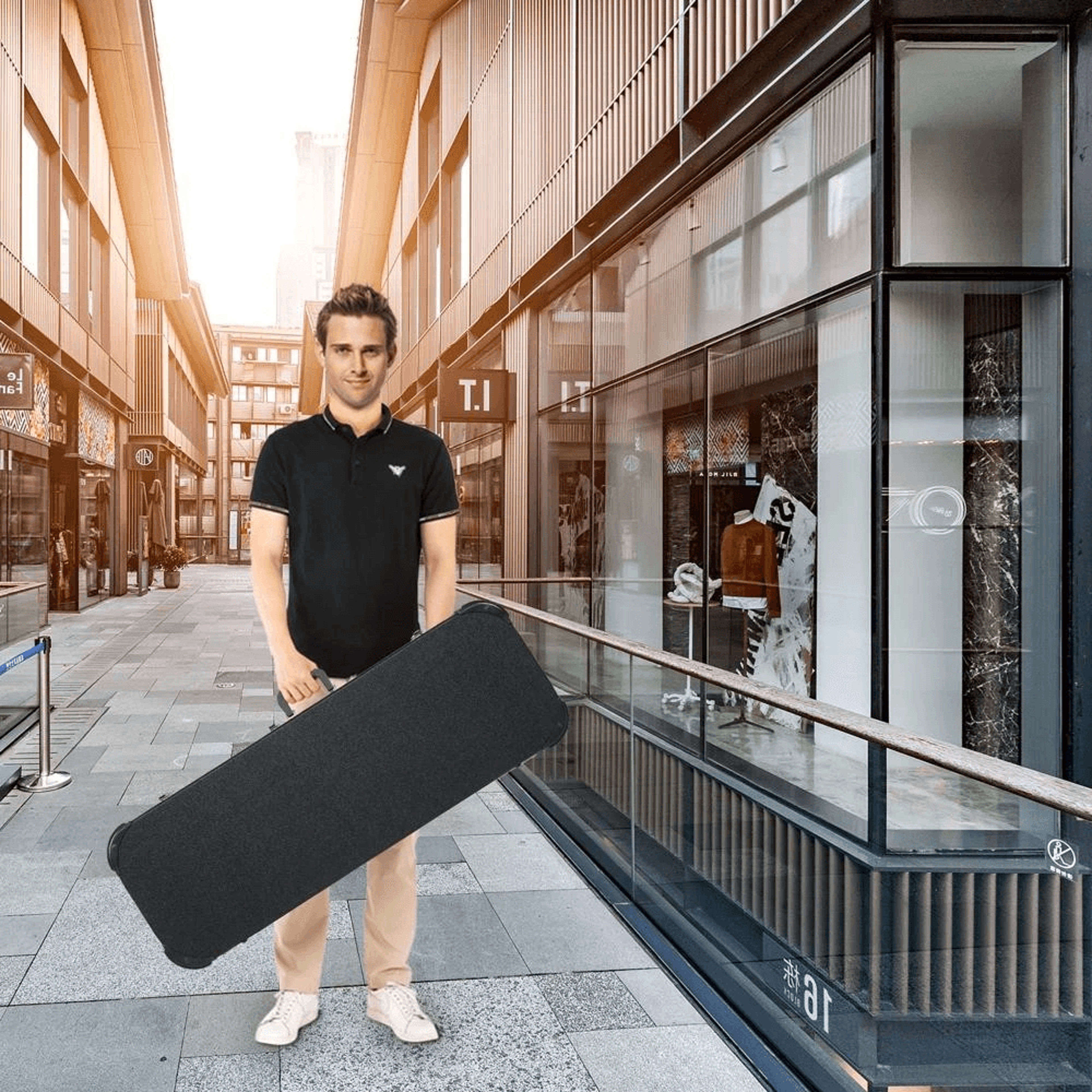 electric guitar square hard case, high grade st, wood shell flat