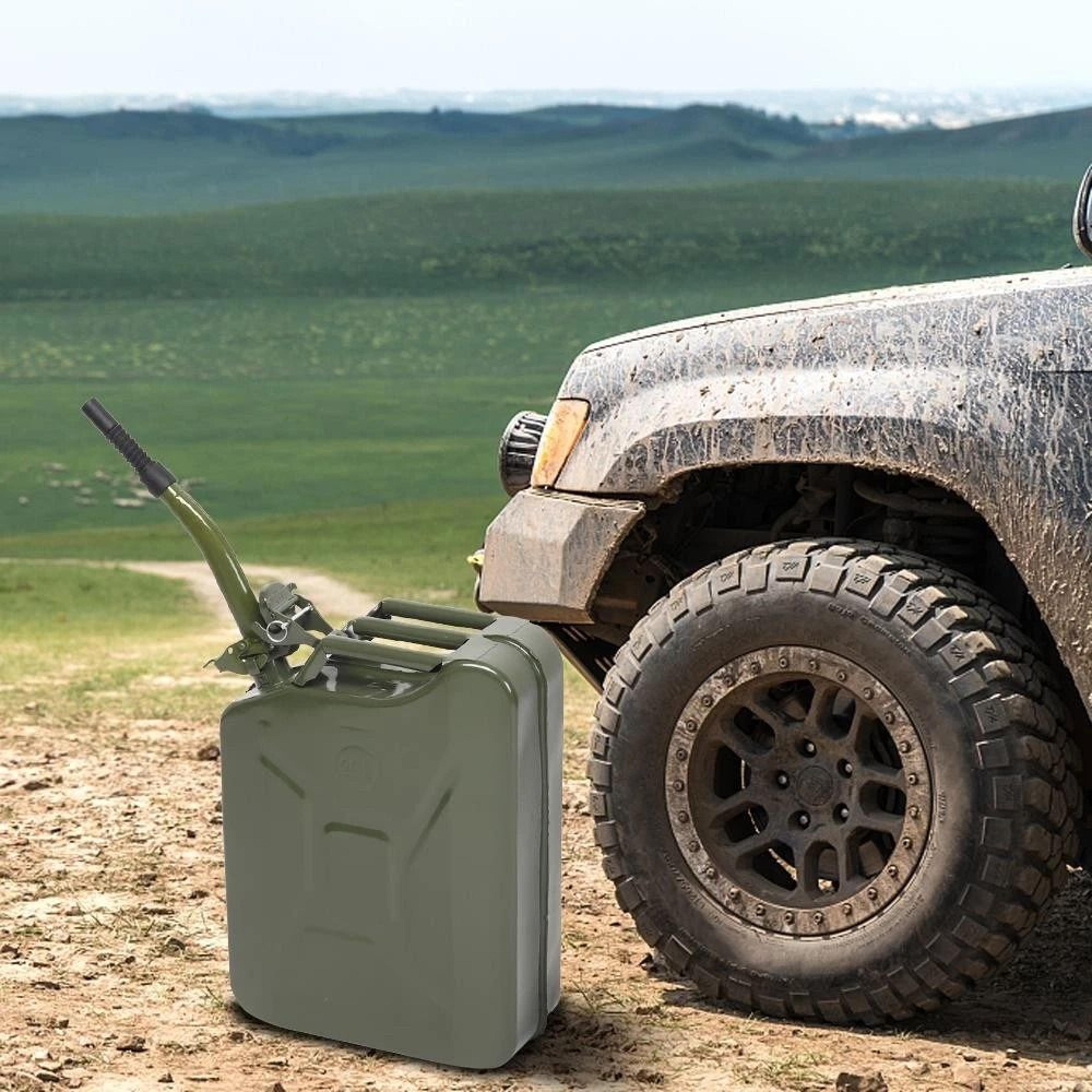 army green fuel can 5 gal 20l gasoline metal gas tank, emergency backup