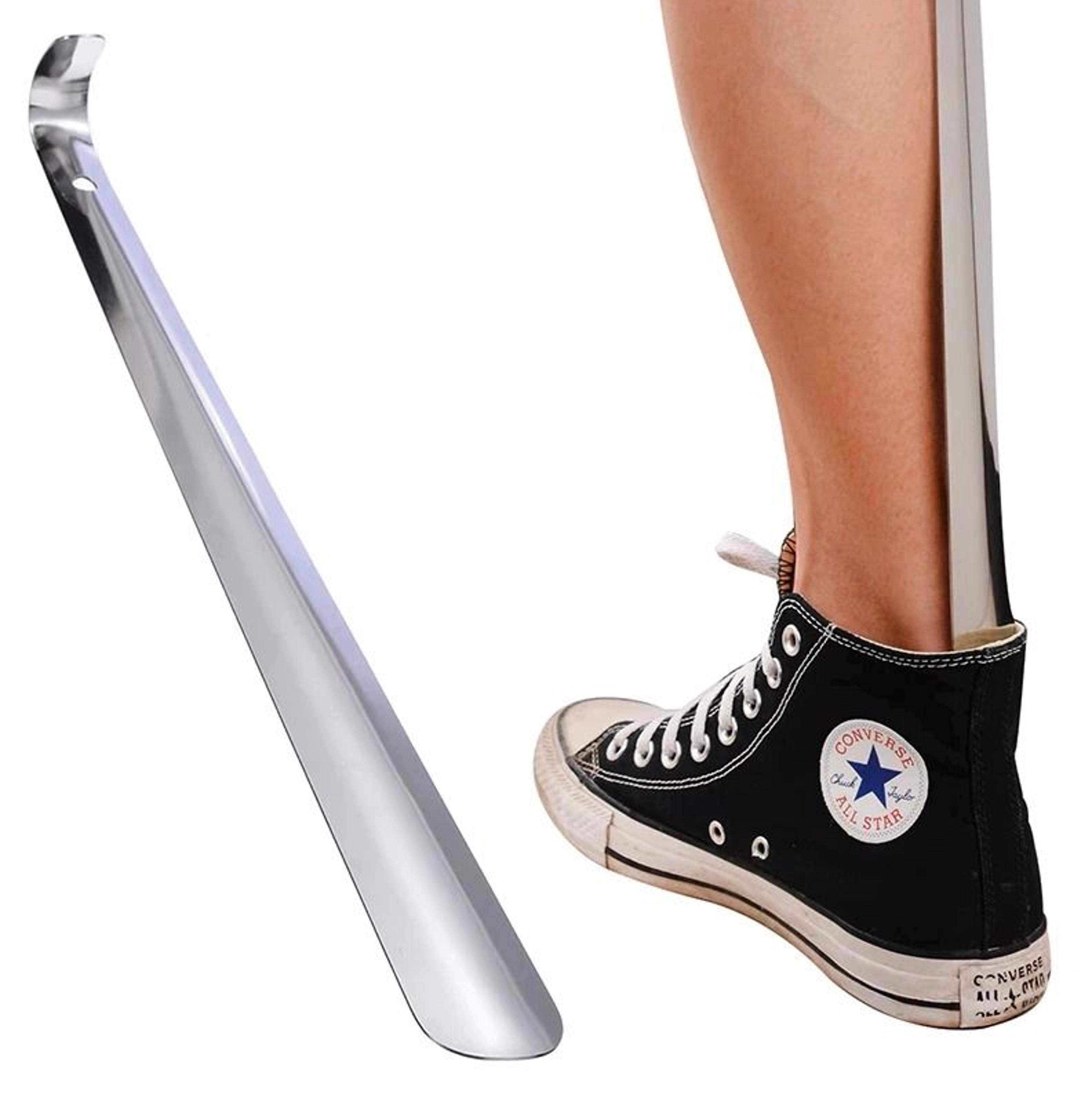 metal shoes remover, extra long handle stainless steel shoehorn