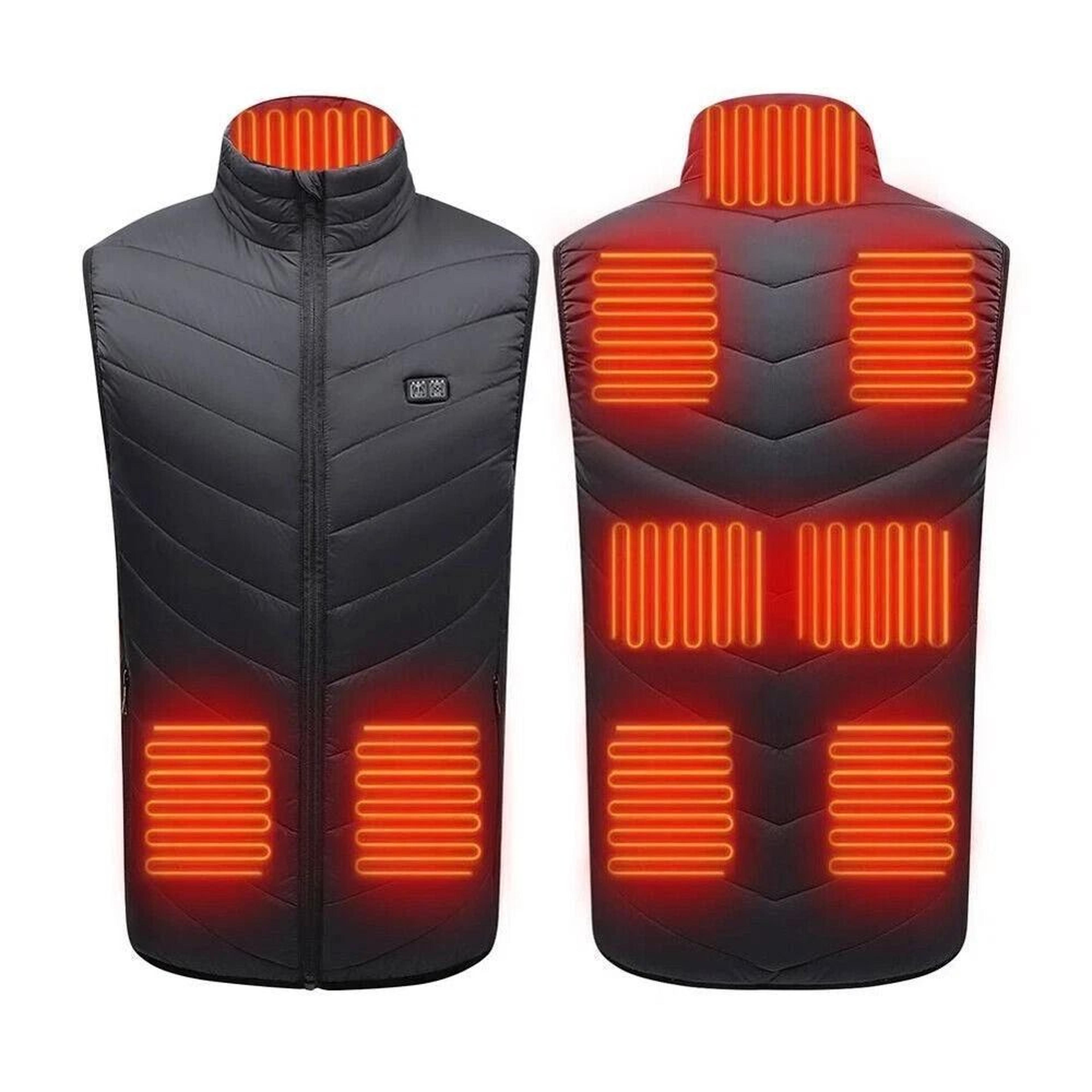 electric heating vest, heating zones, heated vest for outdoors