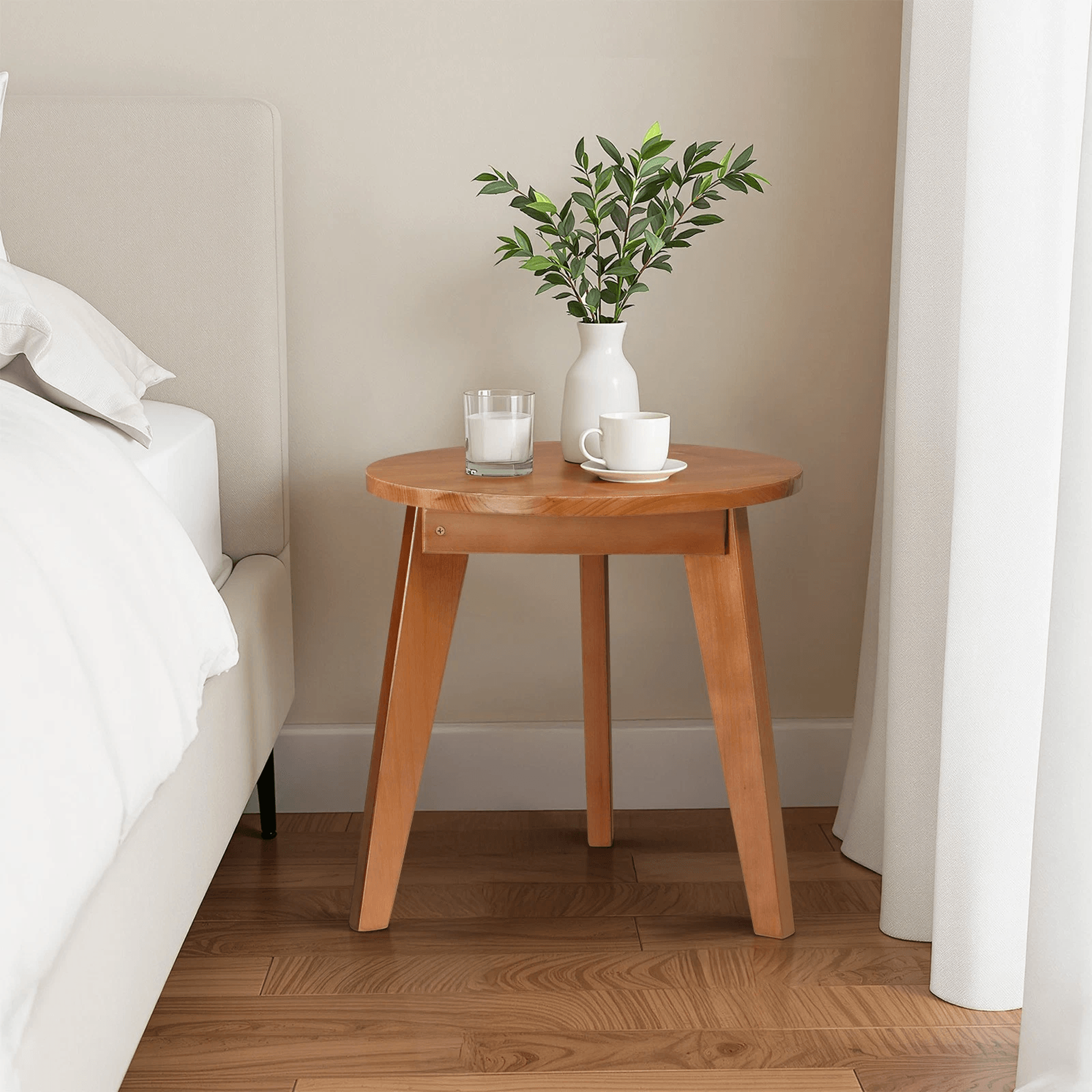 portable patio side coffee end table, wooden bedside furniture indoor outdoor