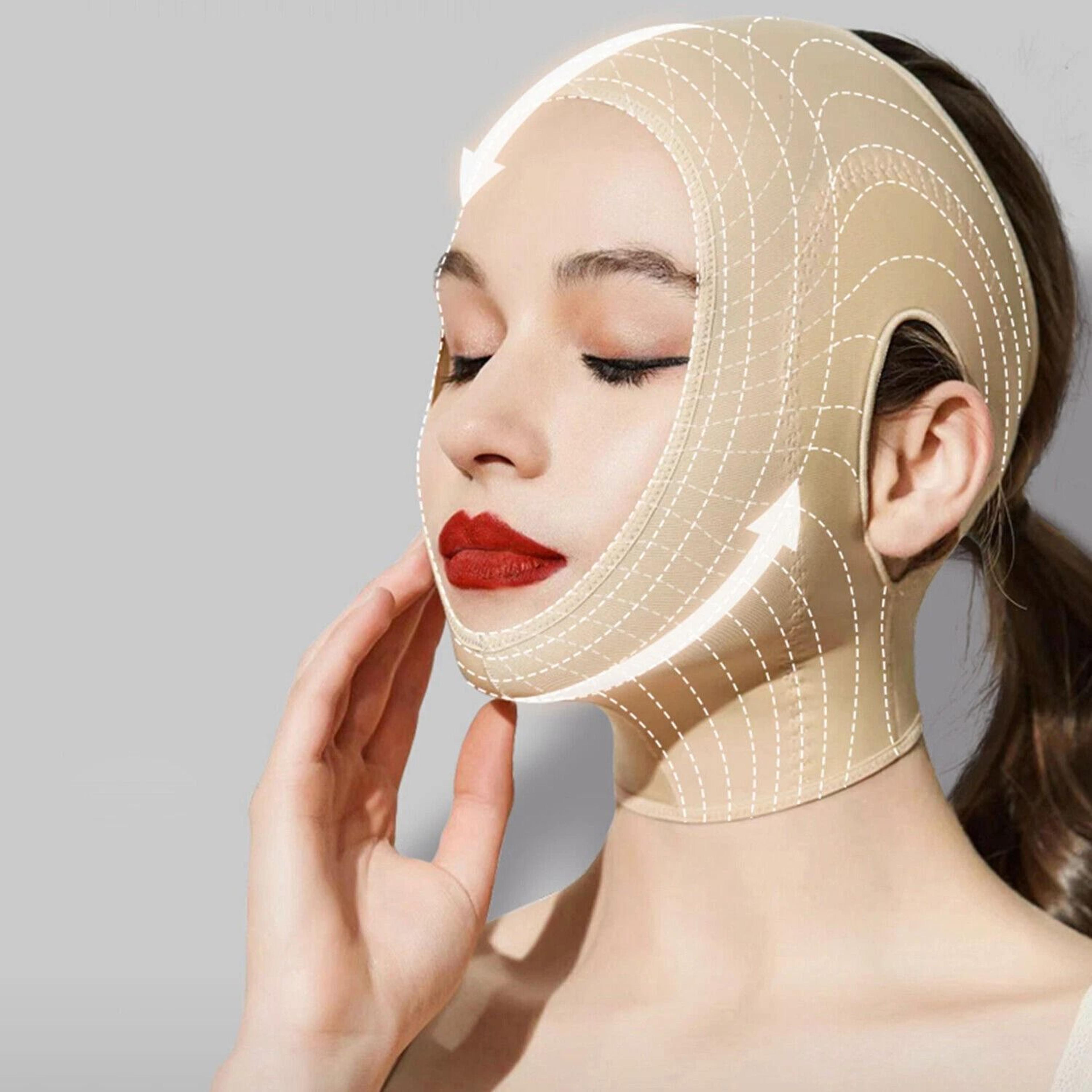 slimming double chin reducer mask, reusable v line face lifting belt, anti-wrinkle