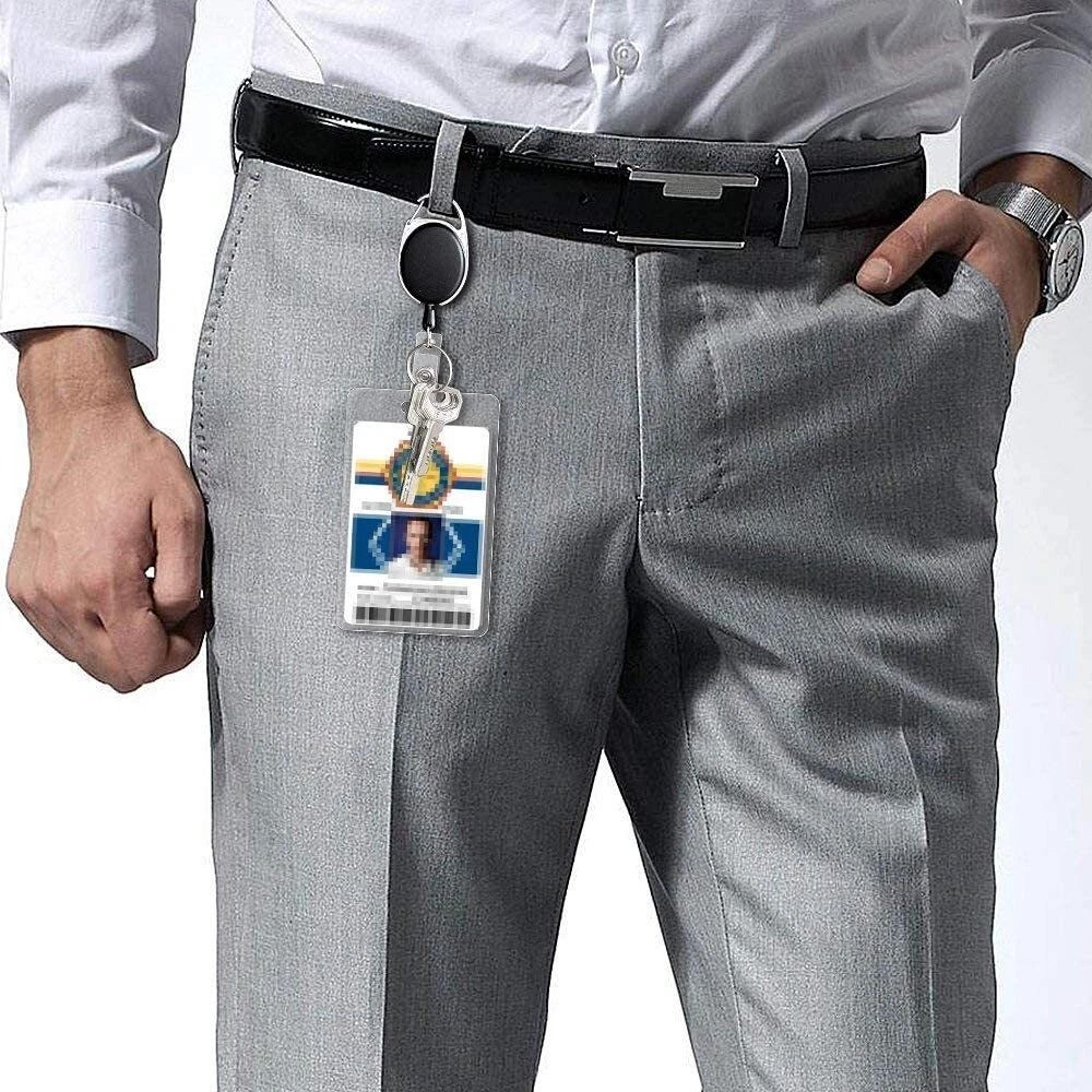 steel belt clip, retractable key tool reel holder, heavy duty split ring chain