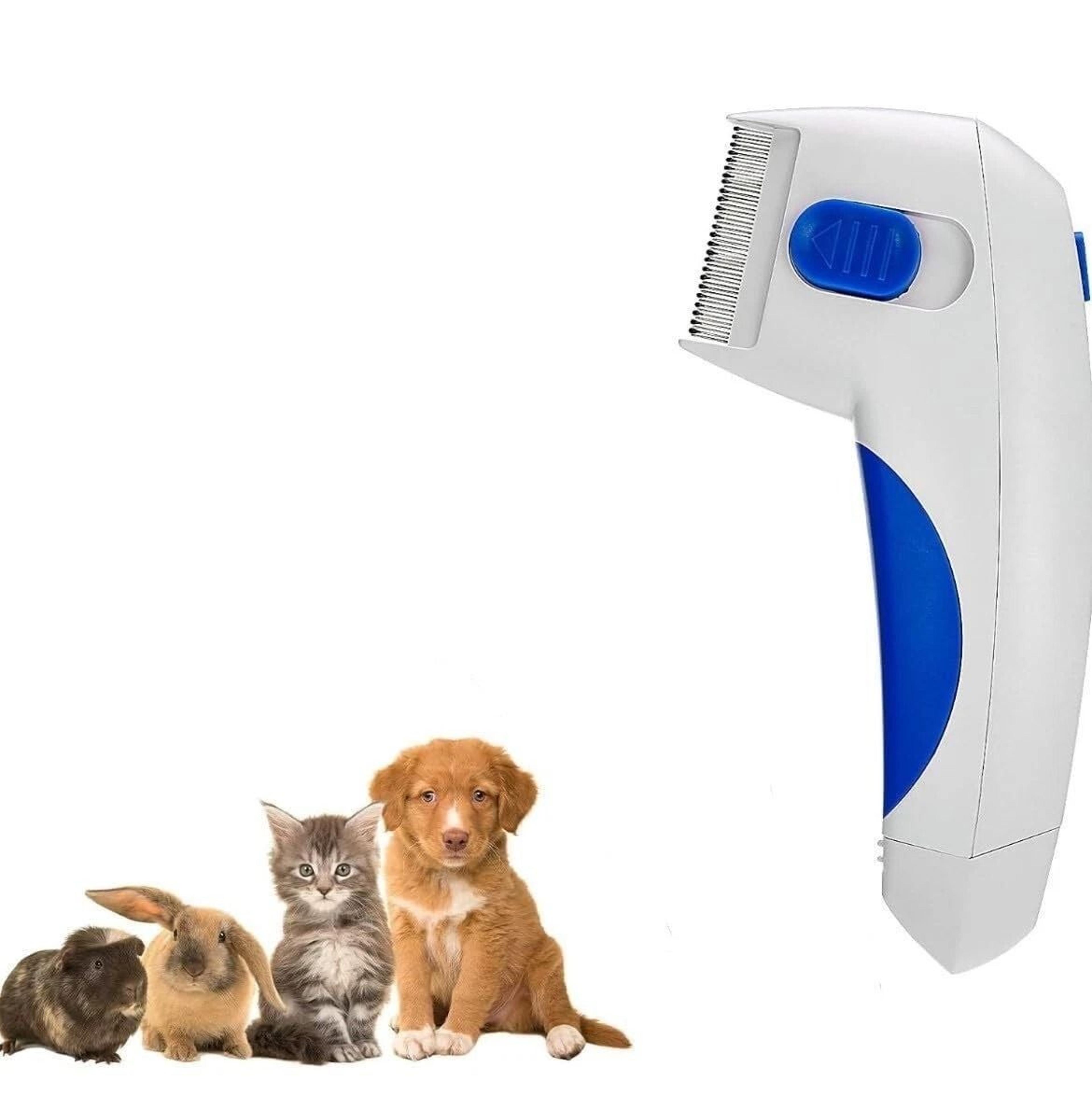 pet hair comb brush with electric flea zapper lice remover for dogs and cats