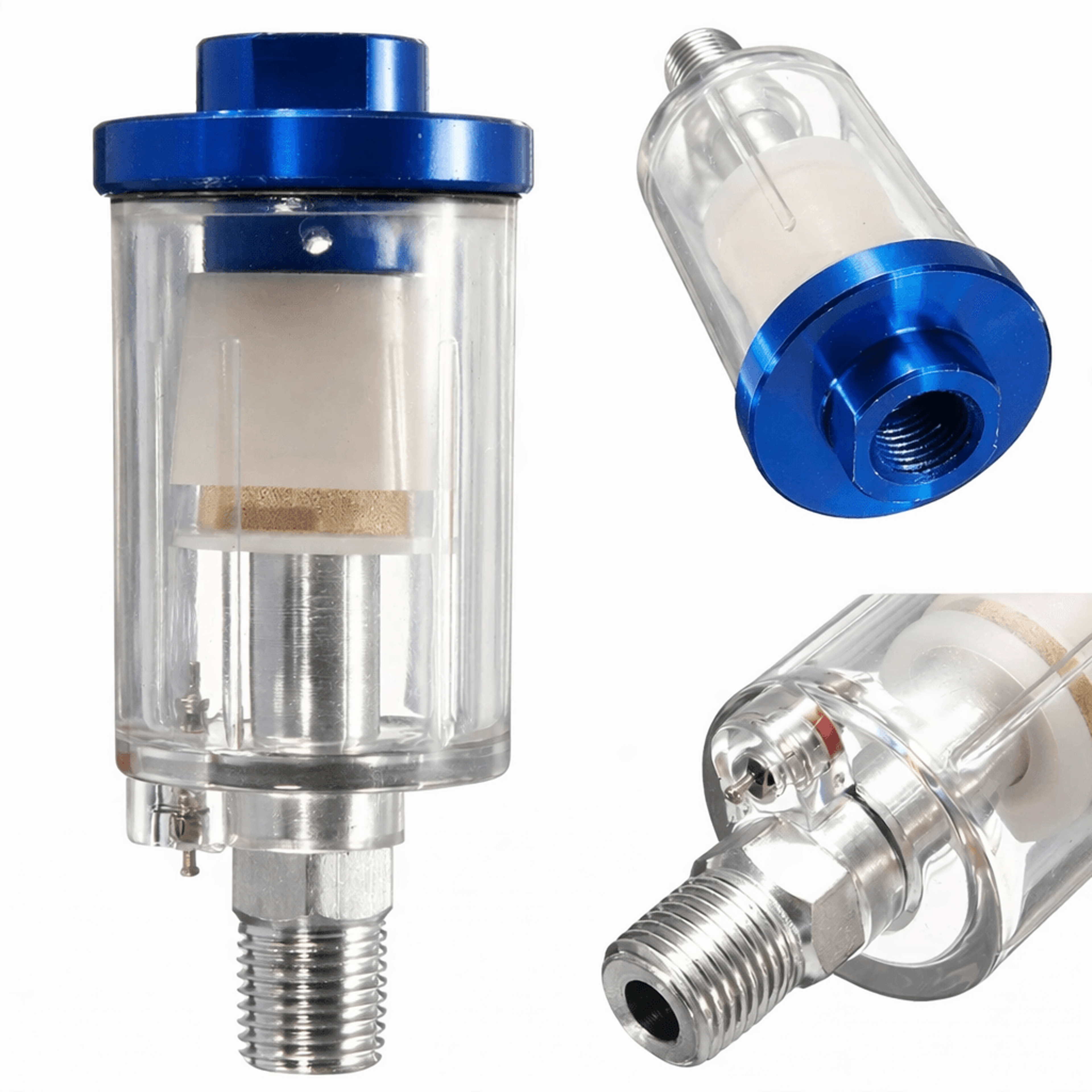 mini filter water trap for spray gun air line, clear painting moisture filter