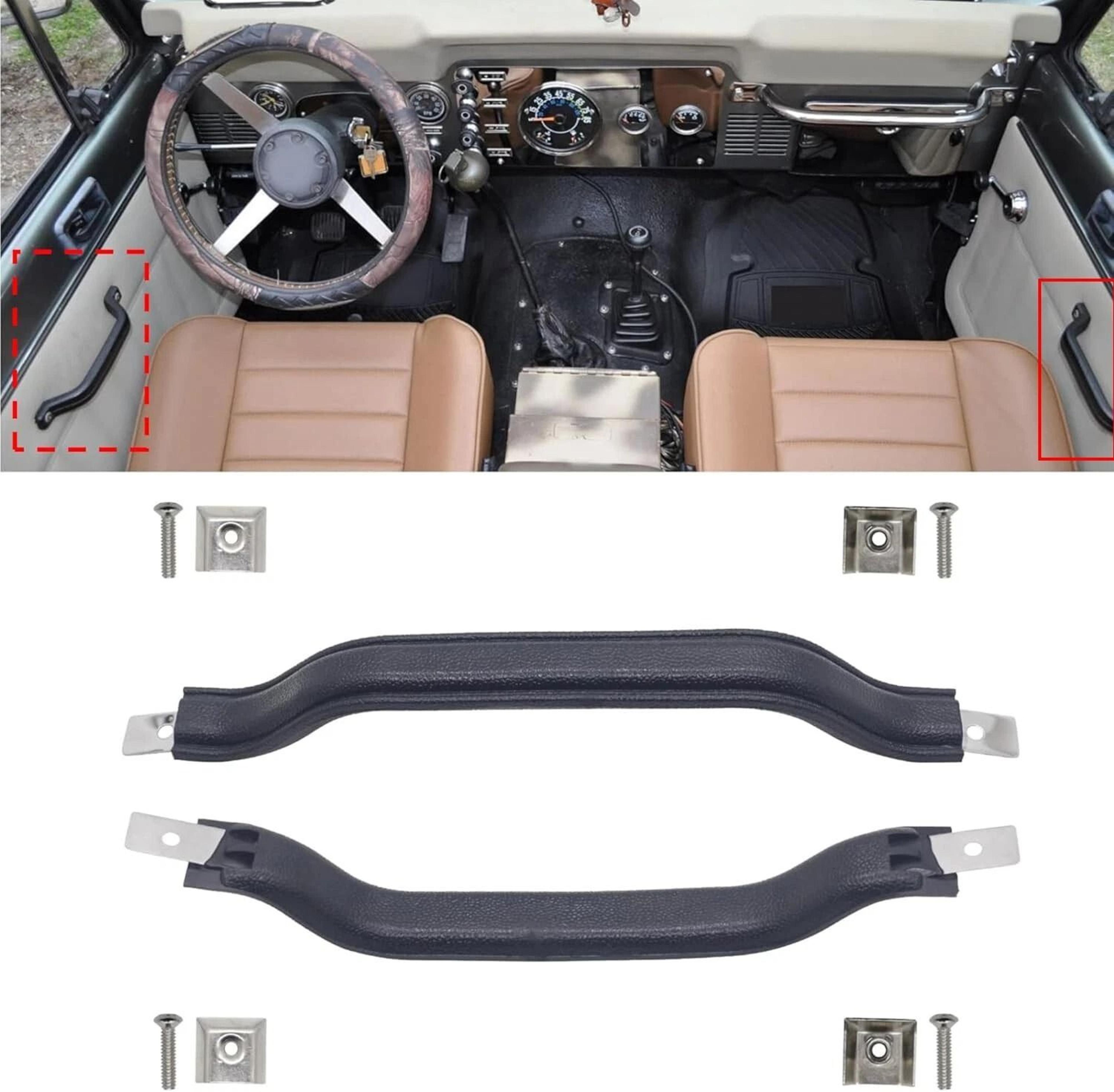 black interior door pull strap inside handle set pair wrangler, new