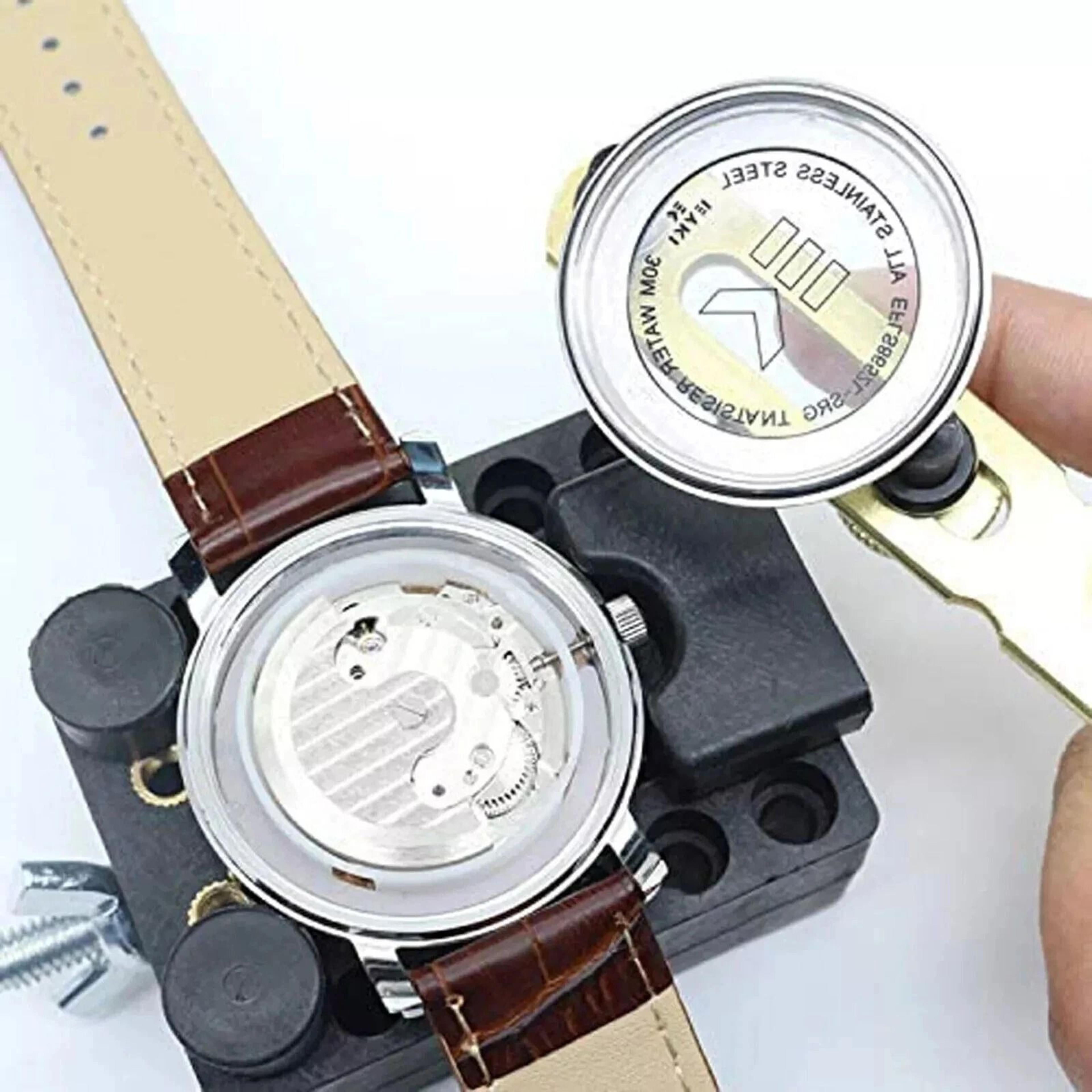 watch back case fixer, opener repair tool kit for battery and screw cover removal