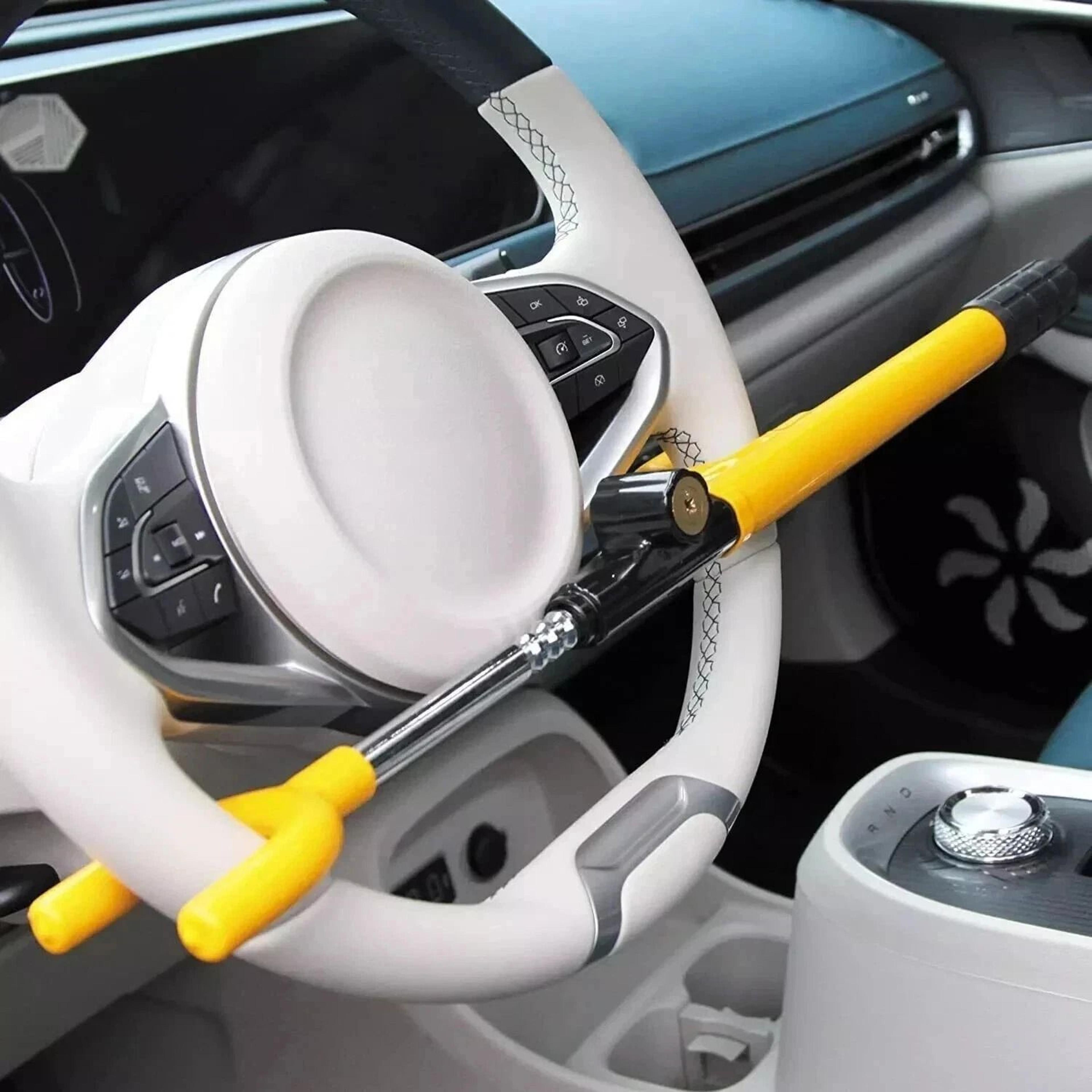 universal car steering wheel lock, the club anti theft twin hook for van, truck, suv