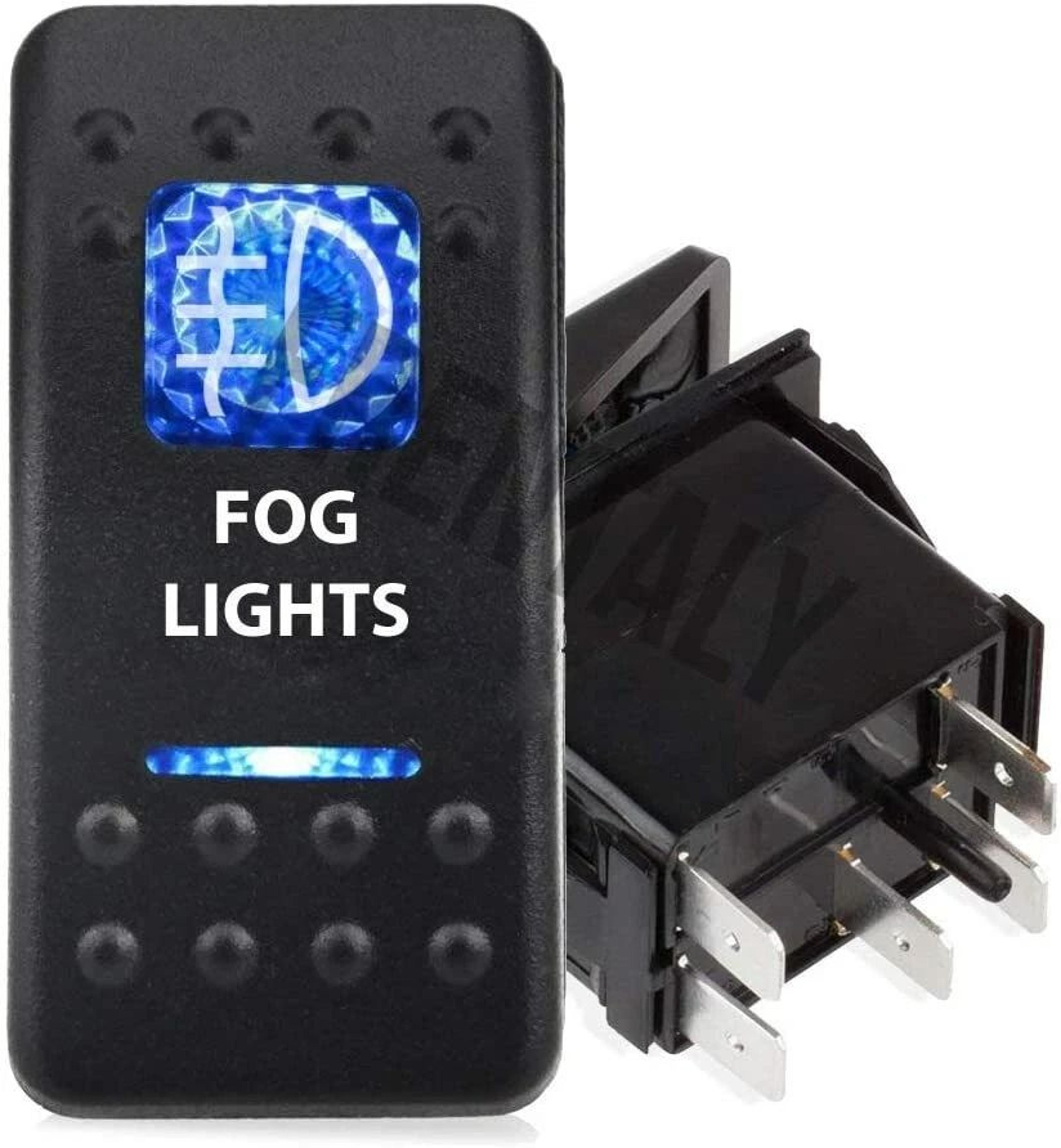waterproof 5-pin rocker toggle switch, blue light fog led for car boat