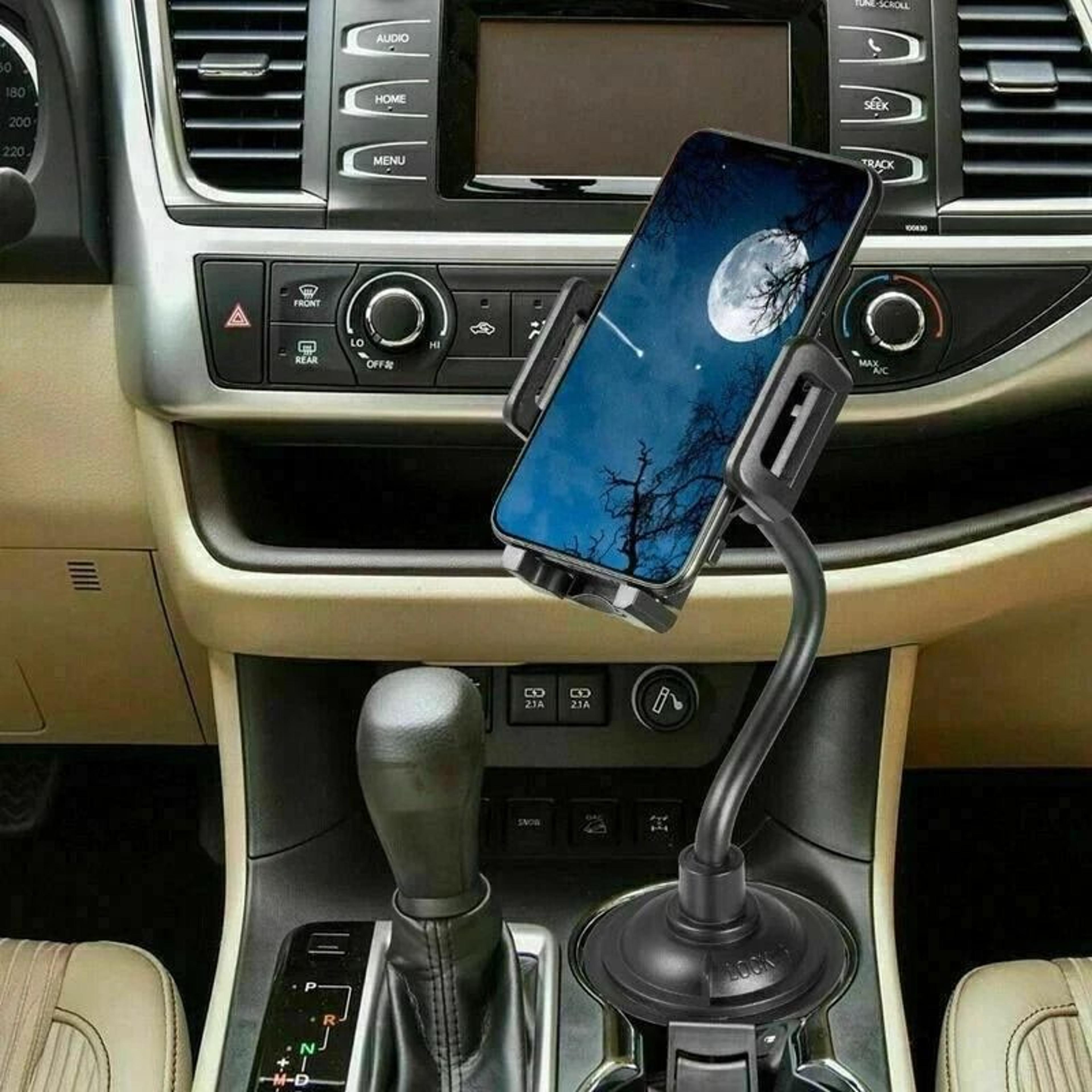 adjustable gooseneck cup holder, new universal car mount, cell phone cradle