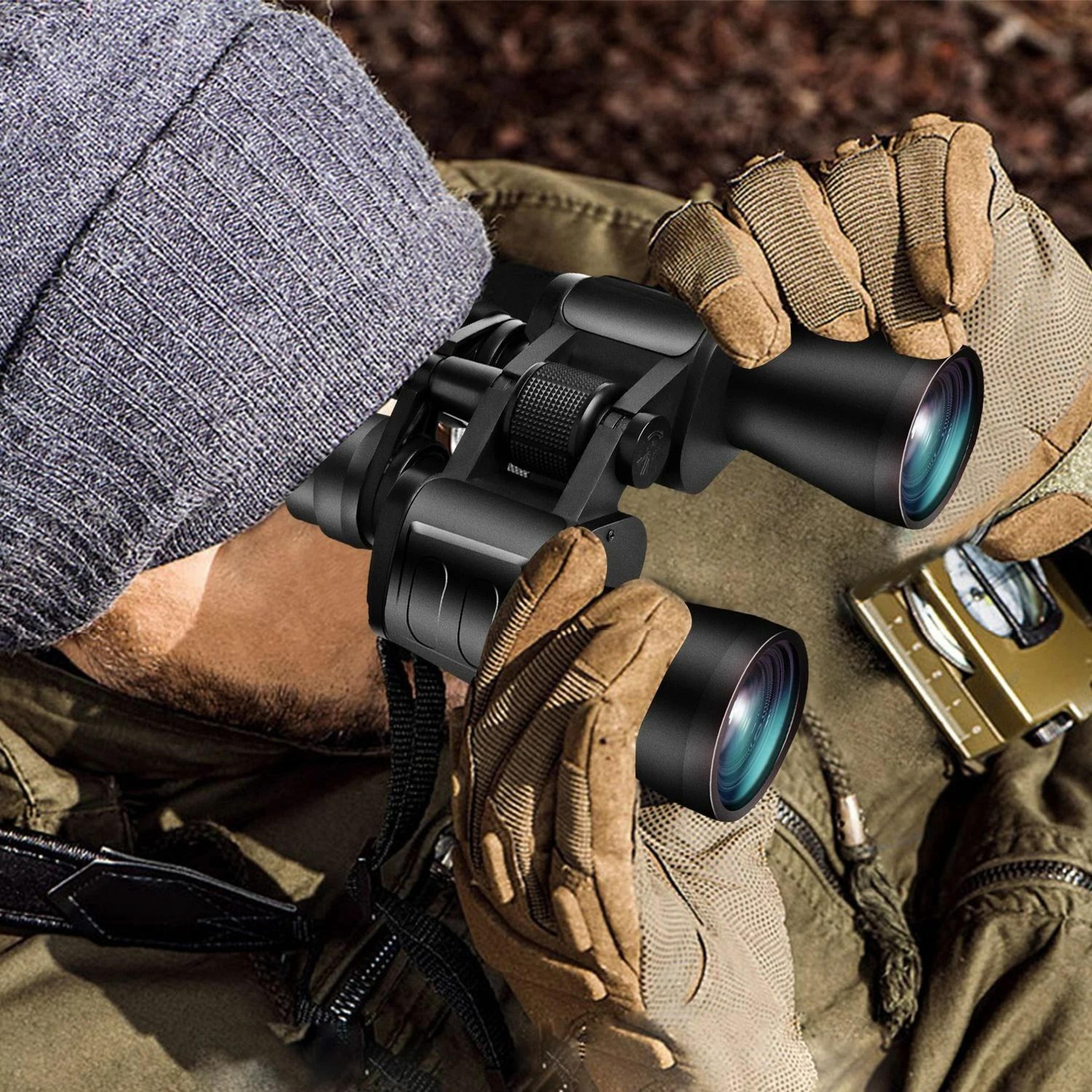 tactical high power military zoom binoculars with night vision & waterproof optics