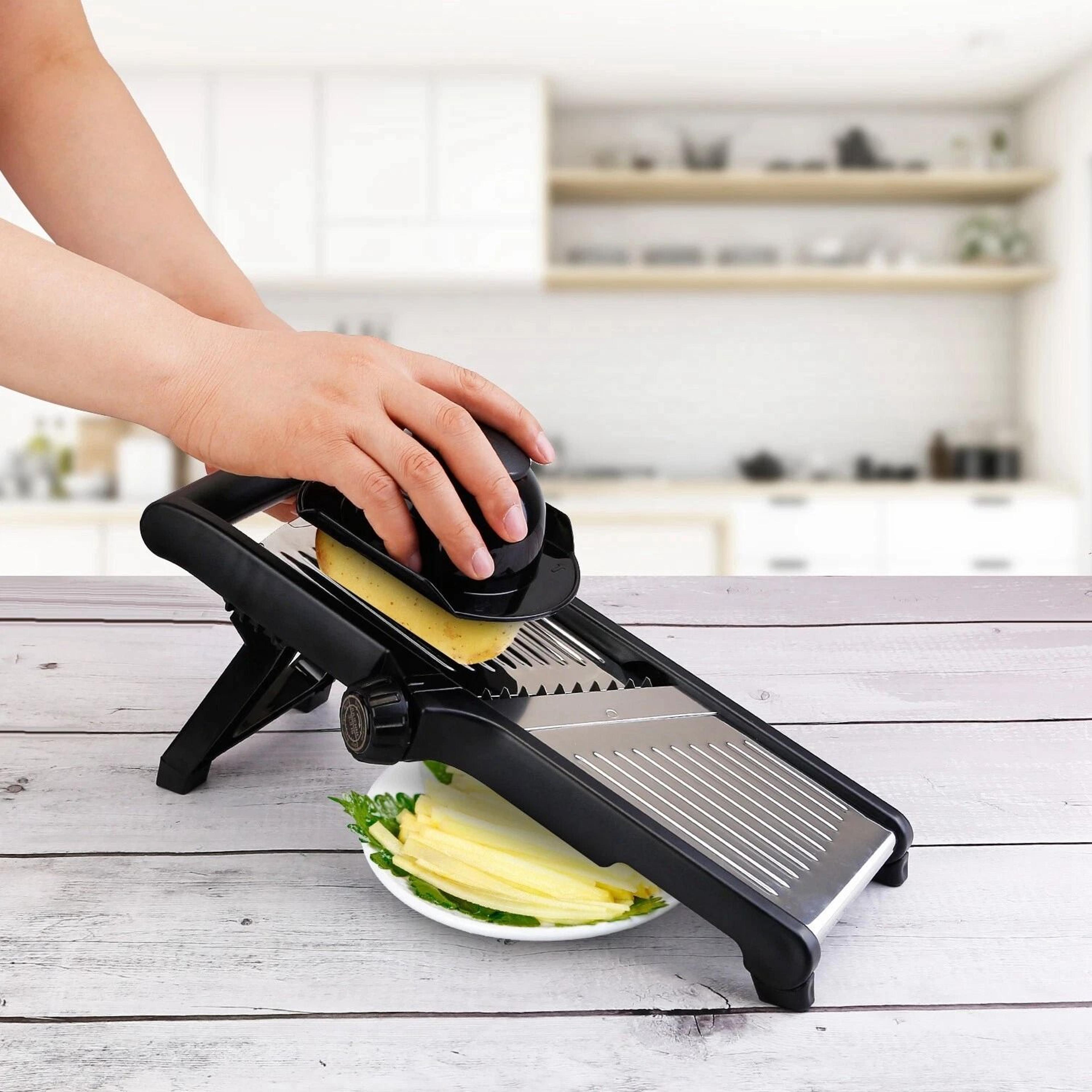 adjustable stainless steel mandoline slicer vegetable cutter for fast kitchen prep