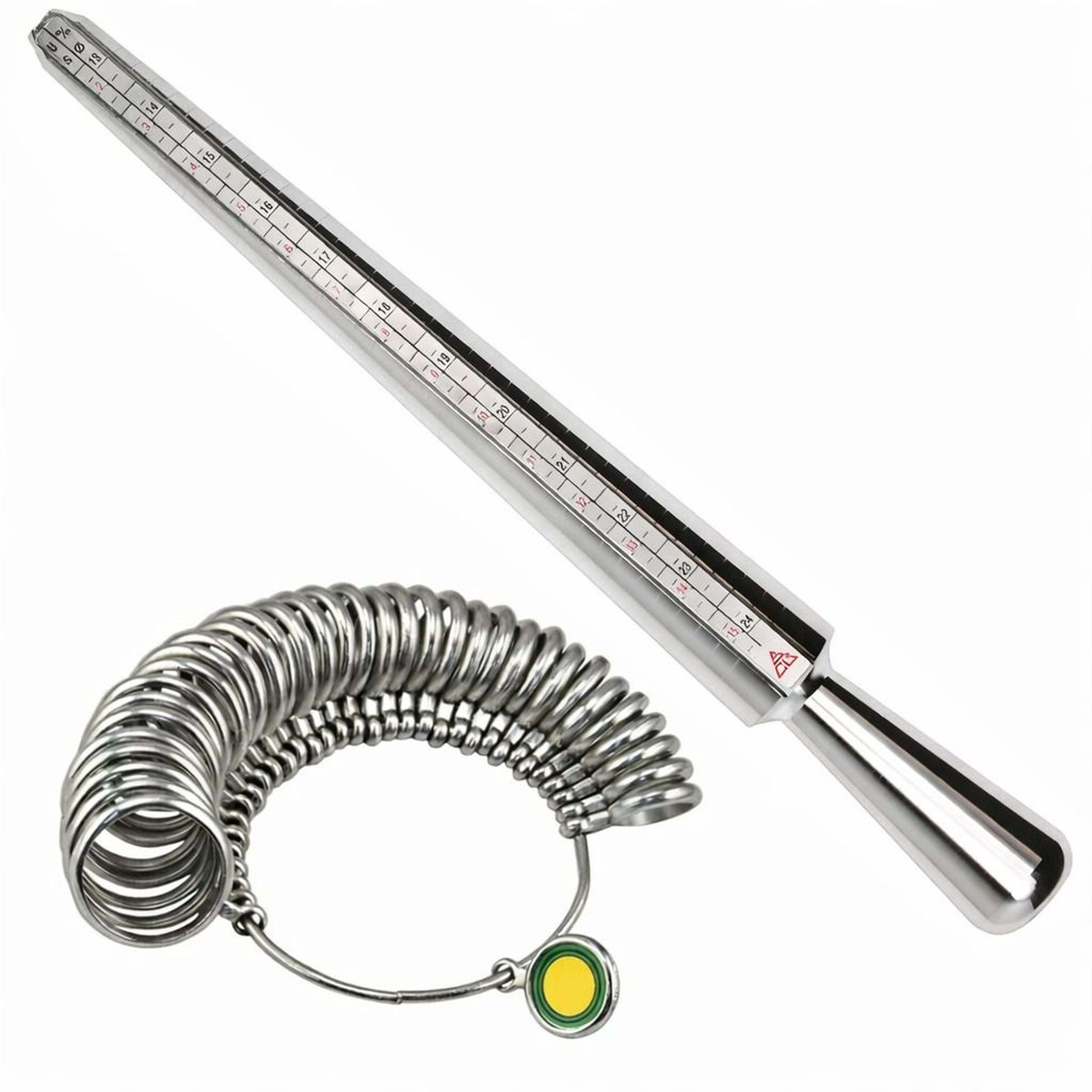 metal ring sizer gauge mandrel finger sizing measure stick for accurate sizing standard tool for jewelry makers