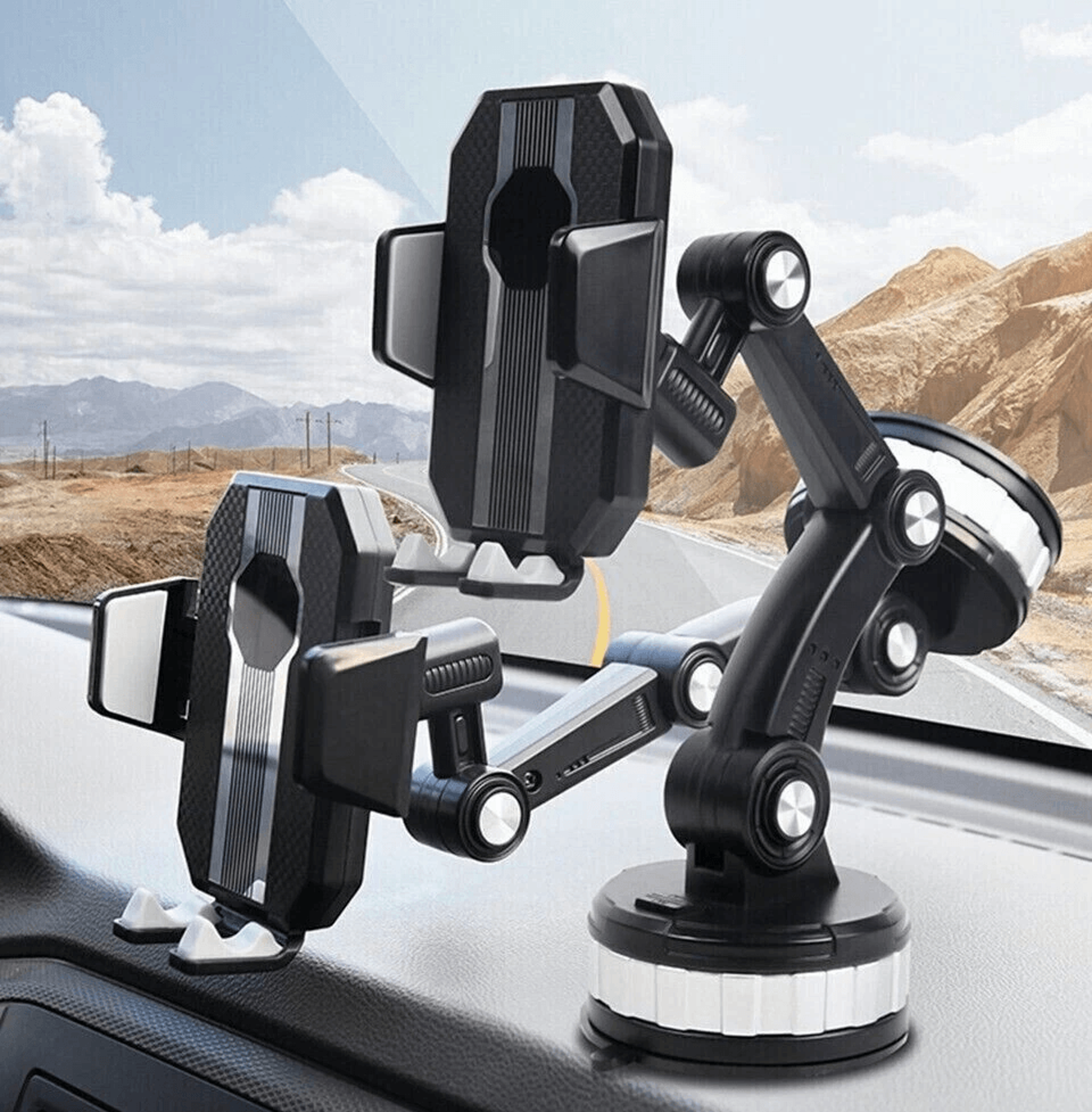 universal car phone holder mount for dashboard & windshield secure phone stand for cars & trucks