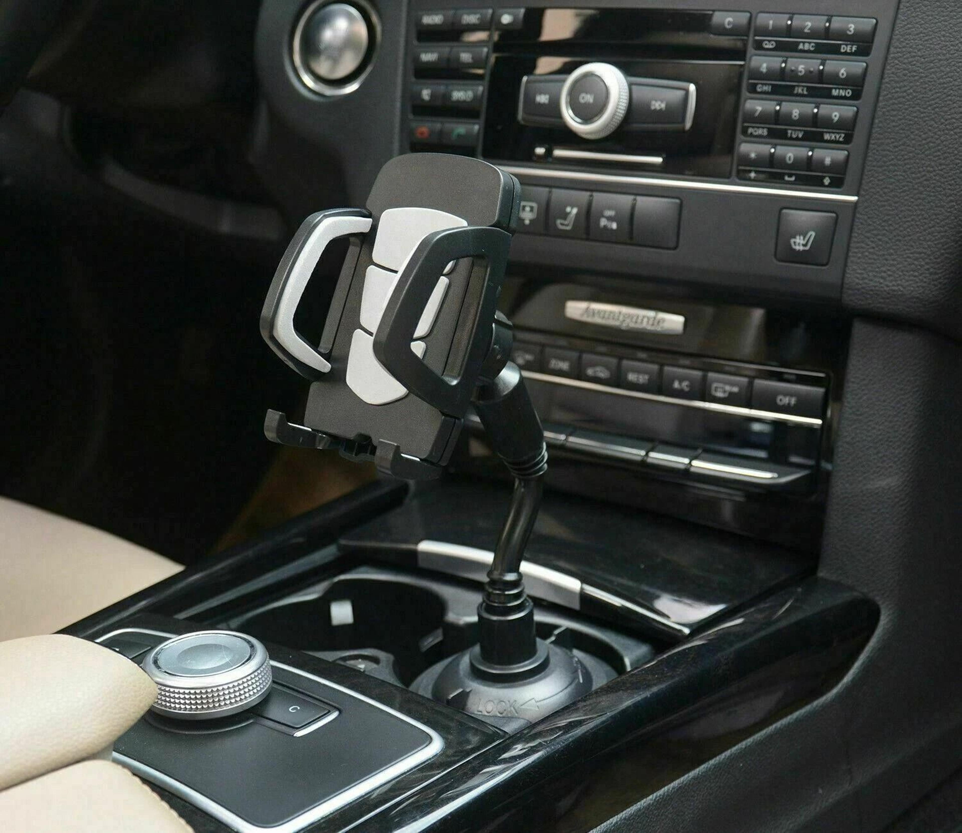 universal adjustable car mount gooseneck cup holder for phones flexible, hands-free cell phone holder for car