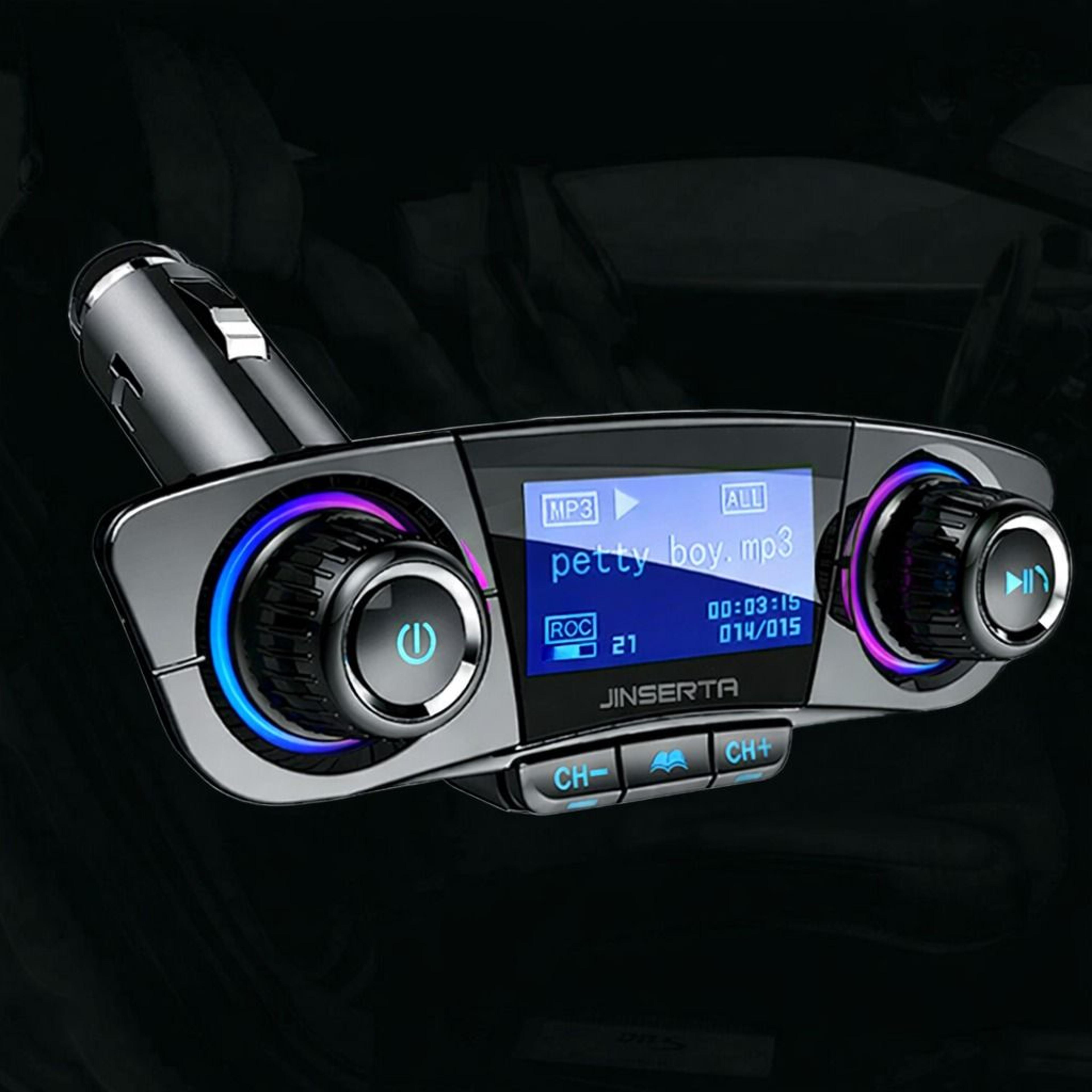 bluetooth car fm transmitter player adapter kit with hands free calling and usb charger