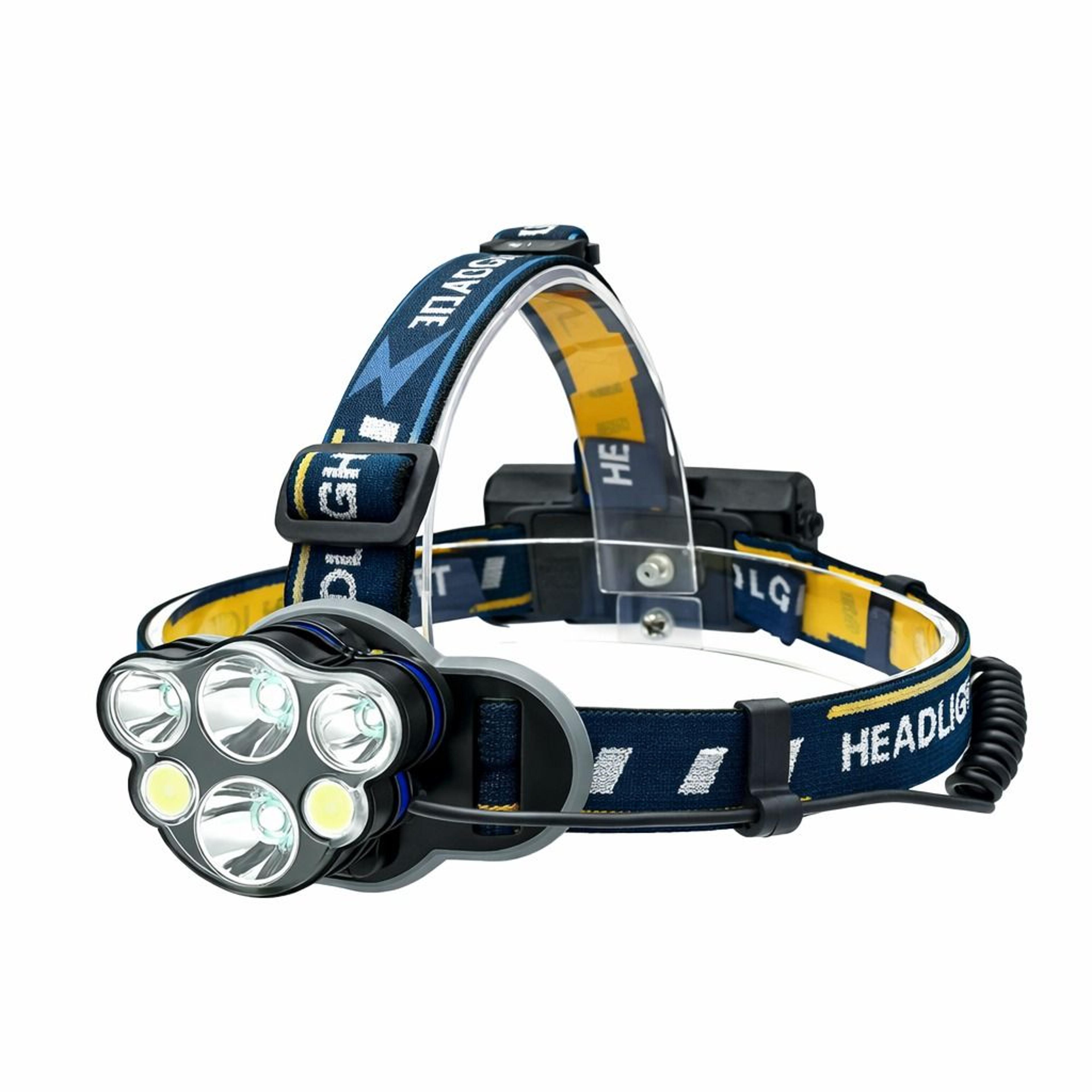 usb rechargeable led headlamp waterproof, adjustable focus, with motion sensor
